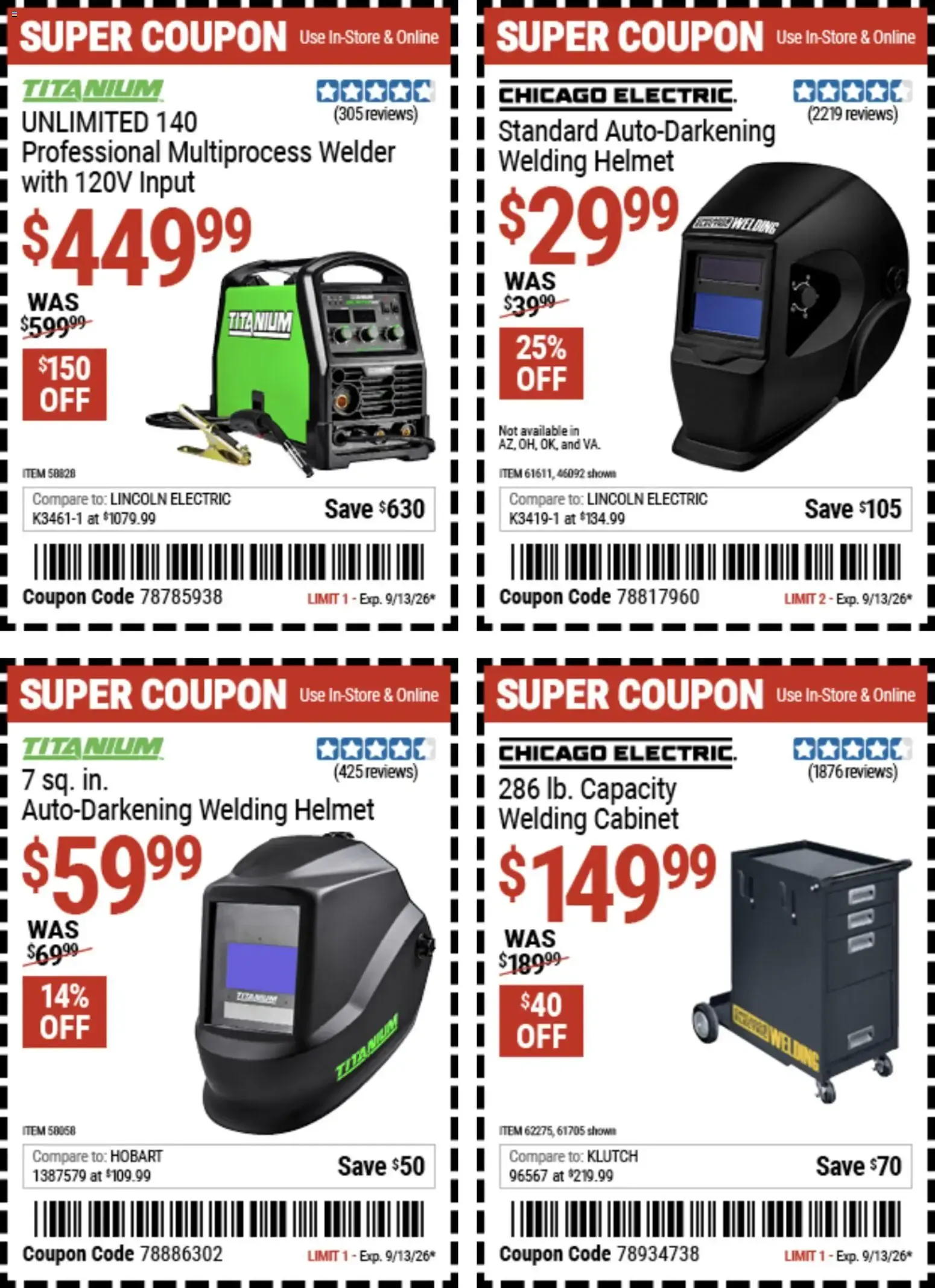 Weekly promotion Harbor Freight Coupon Deals spanning from August 31 to September 13 2026 - Page 7 for Catalogue 365