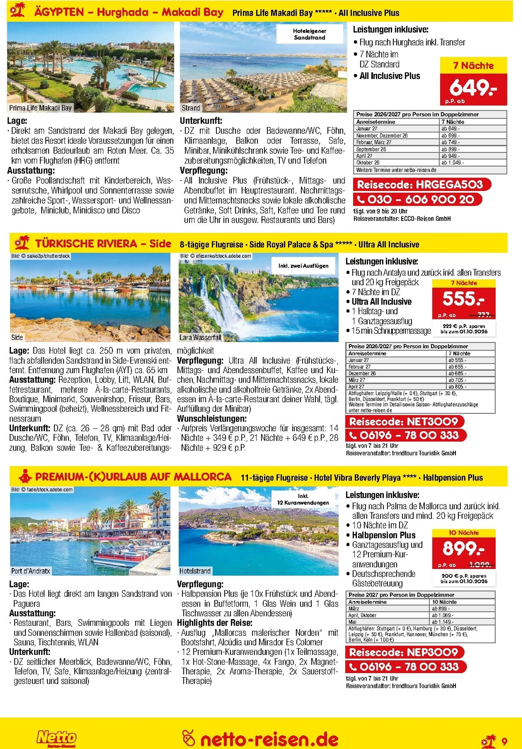 Netto REISEN - Reisemagazin September von 27. August bis 30. September 2026 - Prospekt seite 9