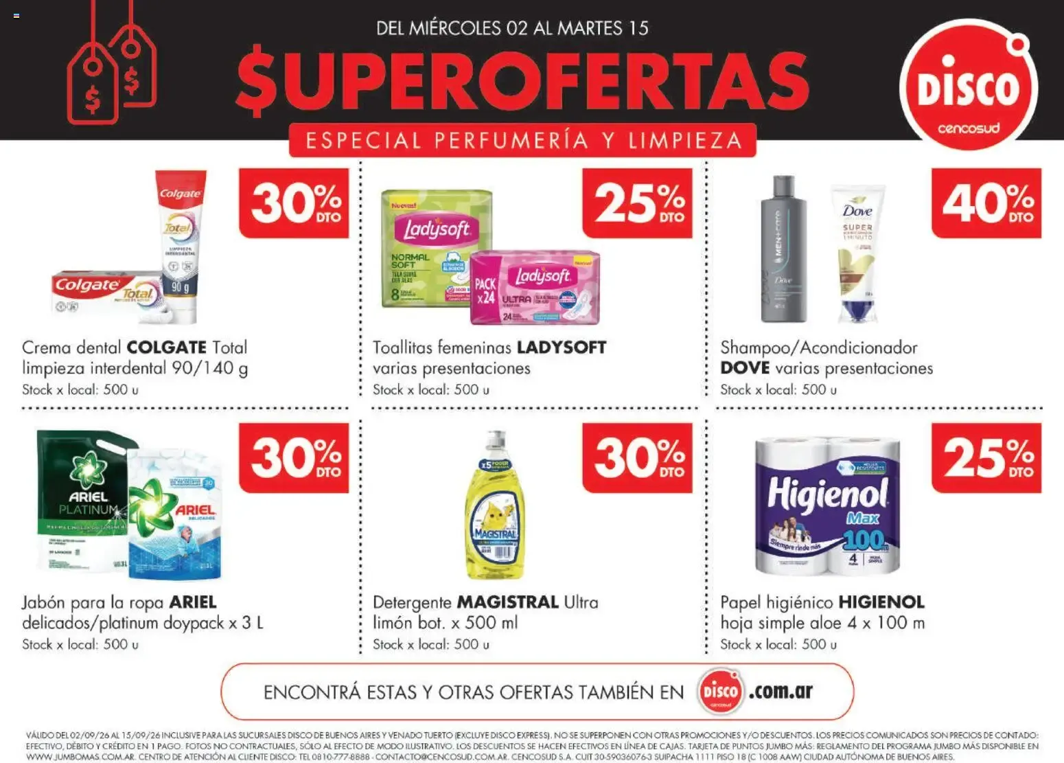 Ofertas de Disco - Especial Perfumería y Limpieza del 02/09/2026 - 15/09/2026 2 de septiembre al 15 de septiembre 2026 - Página 1 del catálogo