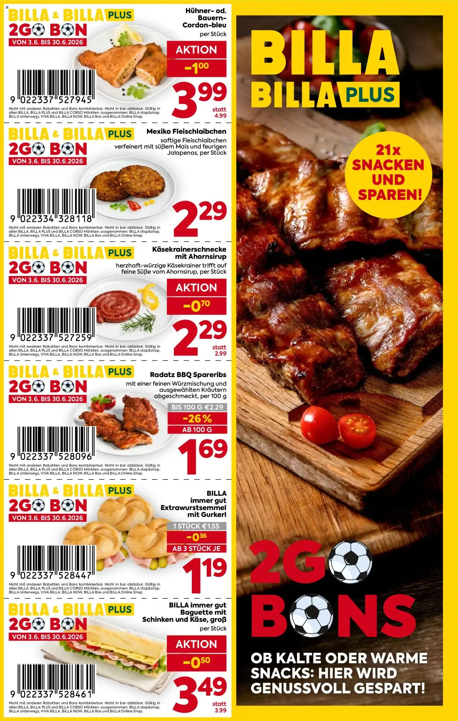 Billa Plus 2Go Bons von 03.06.2026 - Aktuelle Angebote von 3. Juni bis 30. Juni 2026 - Flugblätt seite  1