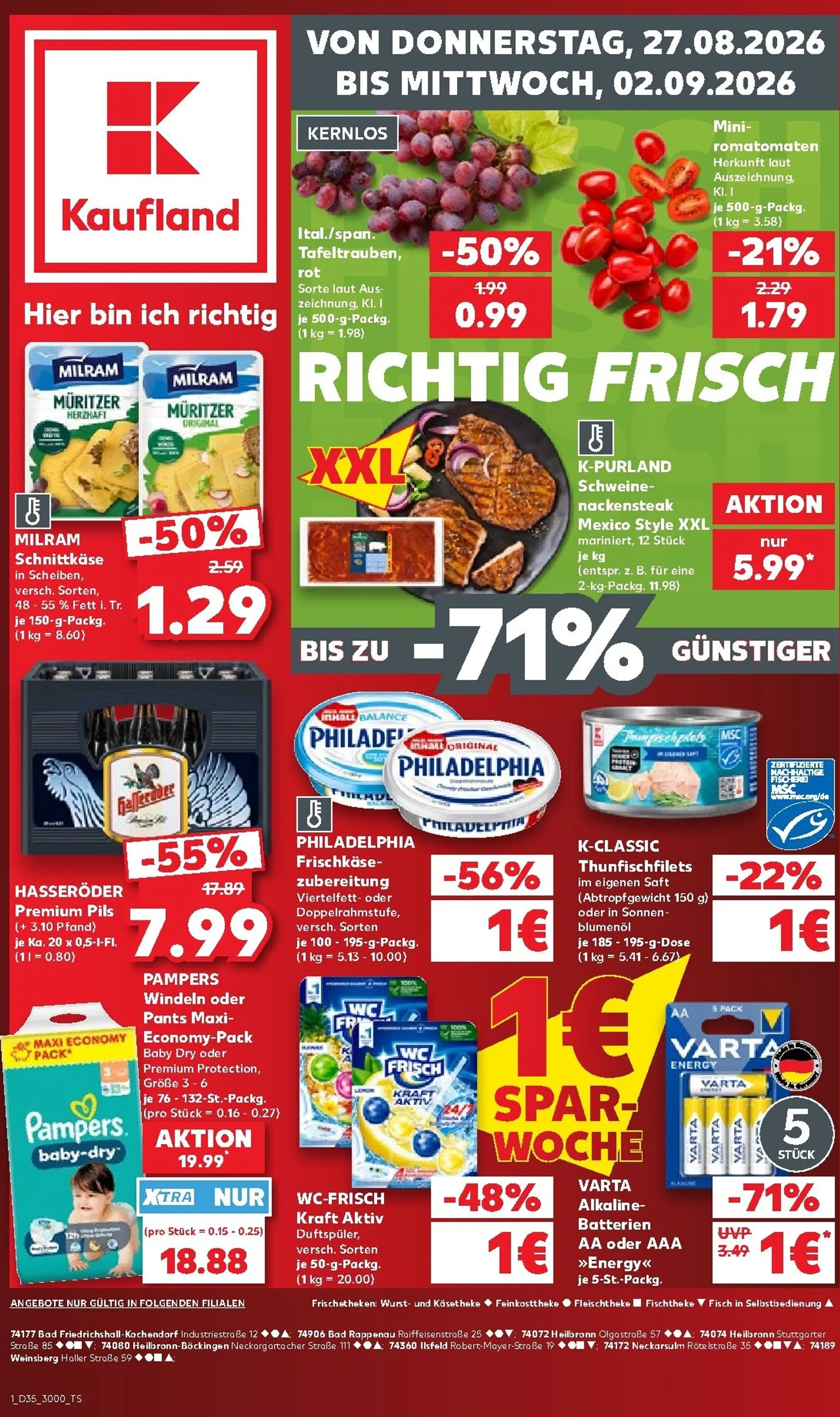 Kaufland Prospekt nächste Woche – von Donnerstag 27.08.2026 bis Mittwoch 02.09.2026 von 27. August bis 2. September 2026 - Prospekt seite 1