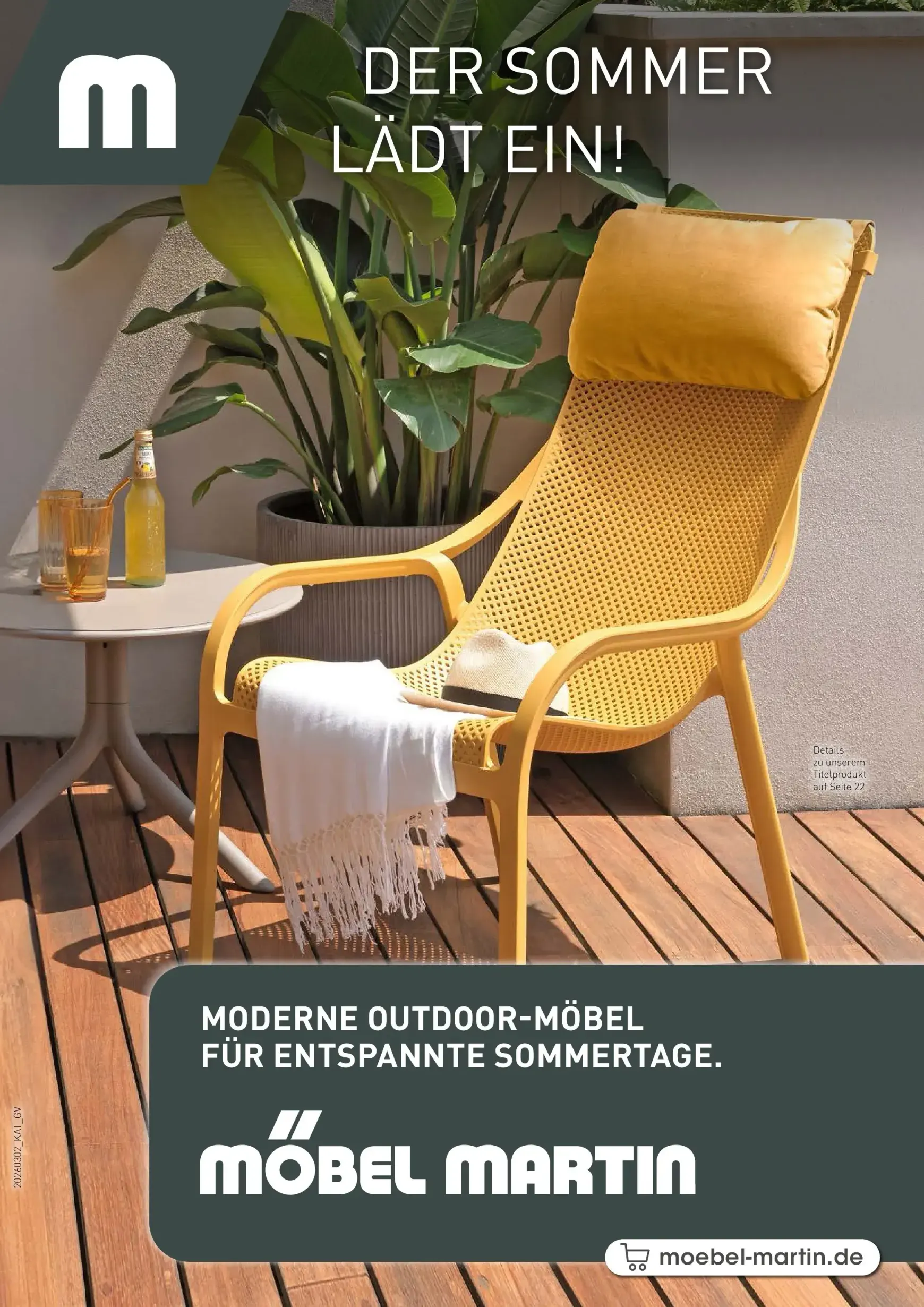 Möbel Martin - Moderne Outdoor-Möbel Prospekt – von Sonntag 01.03.2026 bis Montag 31.08.2026 von 2. März bis 31. August 2026 - Prospekt seite 1