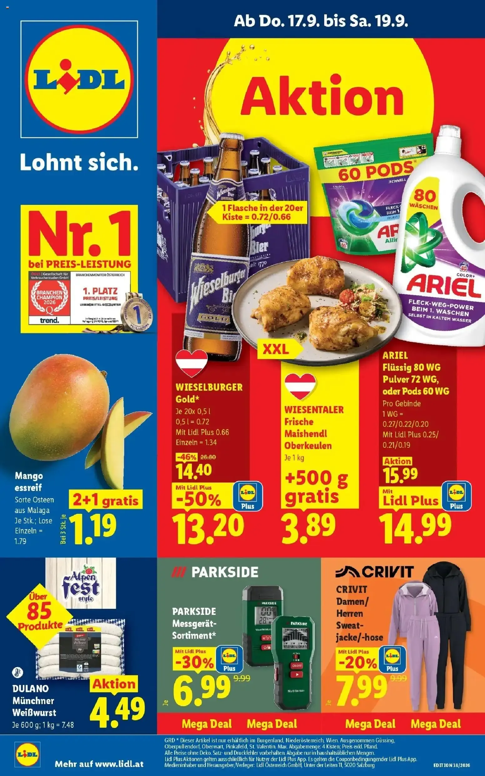 Lidl Aktion von 17. September bis 19. September 2026 - Flugblätt seite  1