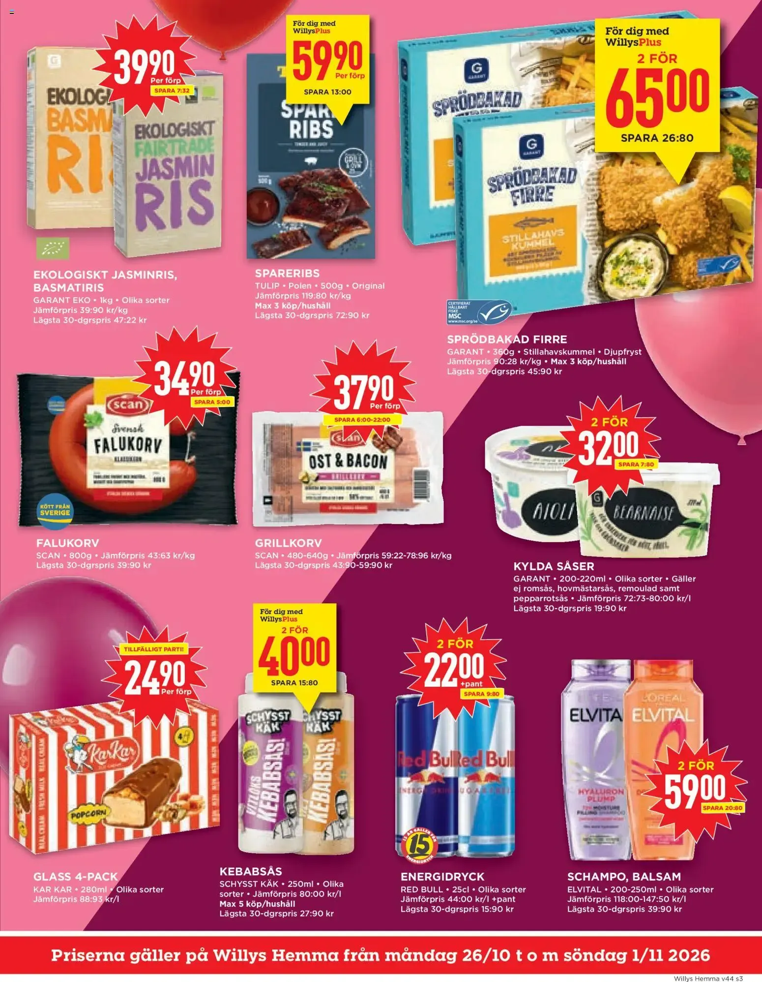 Willys erbjudanden Hemma från 26/10/2026 - 01/11/2026 > Reklamblad nuvarande rabatter från 26 oktober till 1 november 2026 - Reklamblad sidor 3