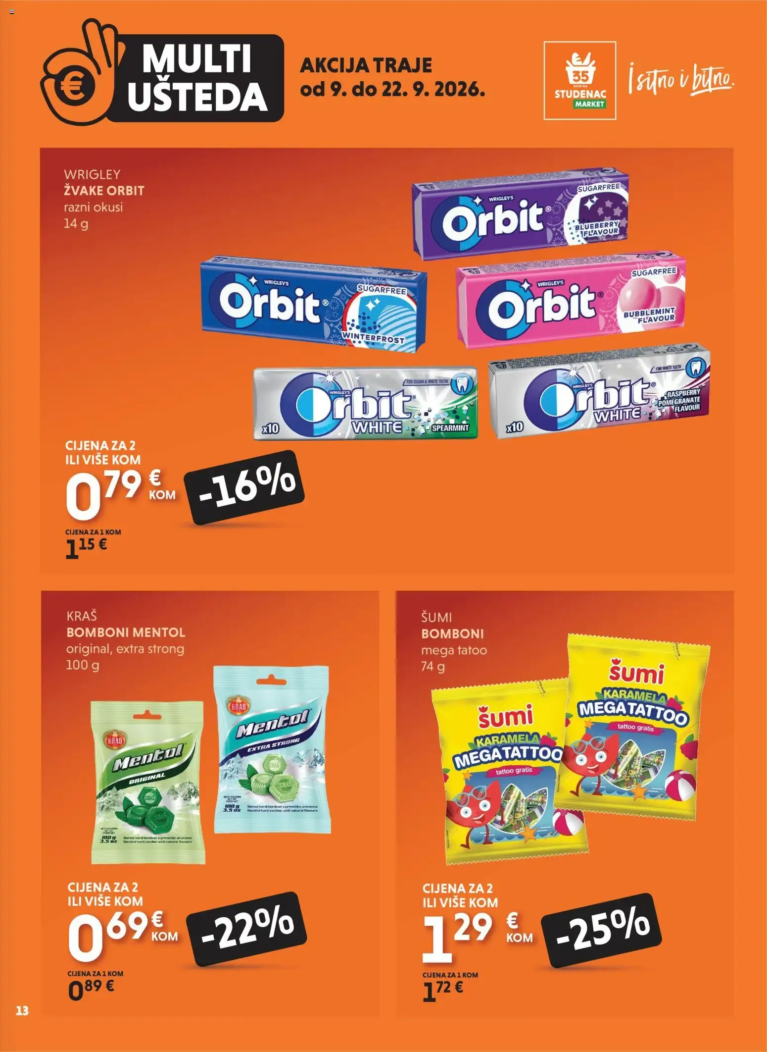 Katalog Studenac MultiUšteda novi od 09.09.2026 na listanje > letak digitalni od 9. rujna do 22. rujna 2026. - Pregled Stranica 13