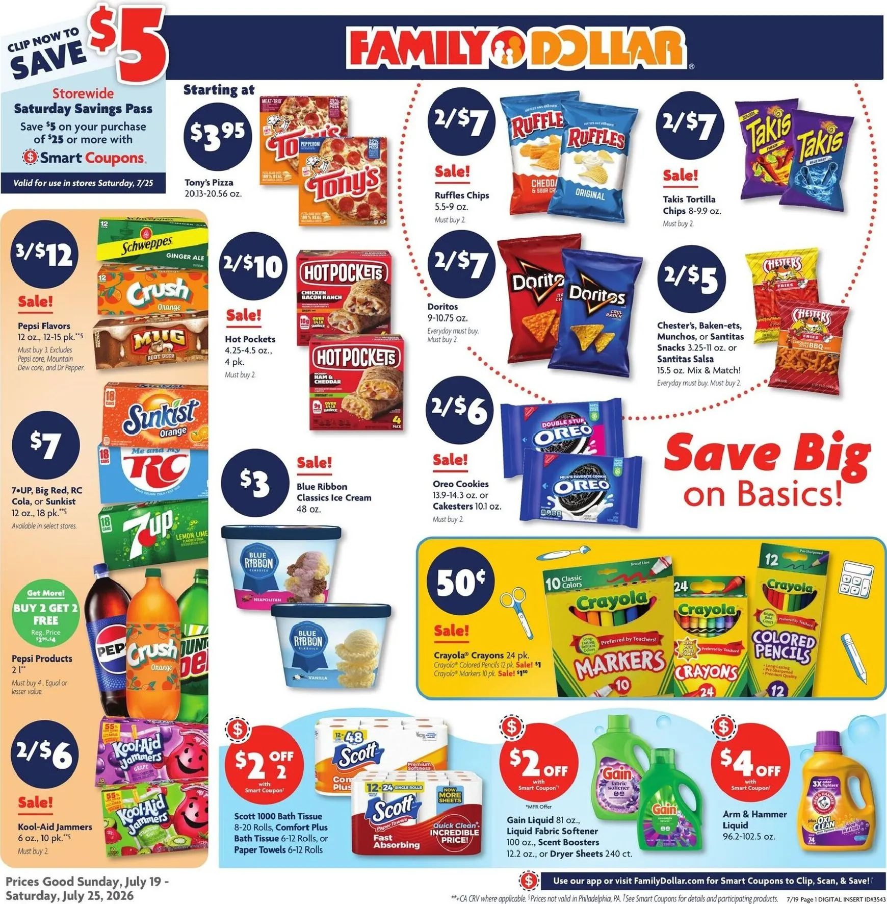 Current Family Dollar leaflet valid from Sunday 07/19/2026 to Sunday 07/26/2026
