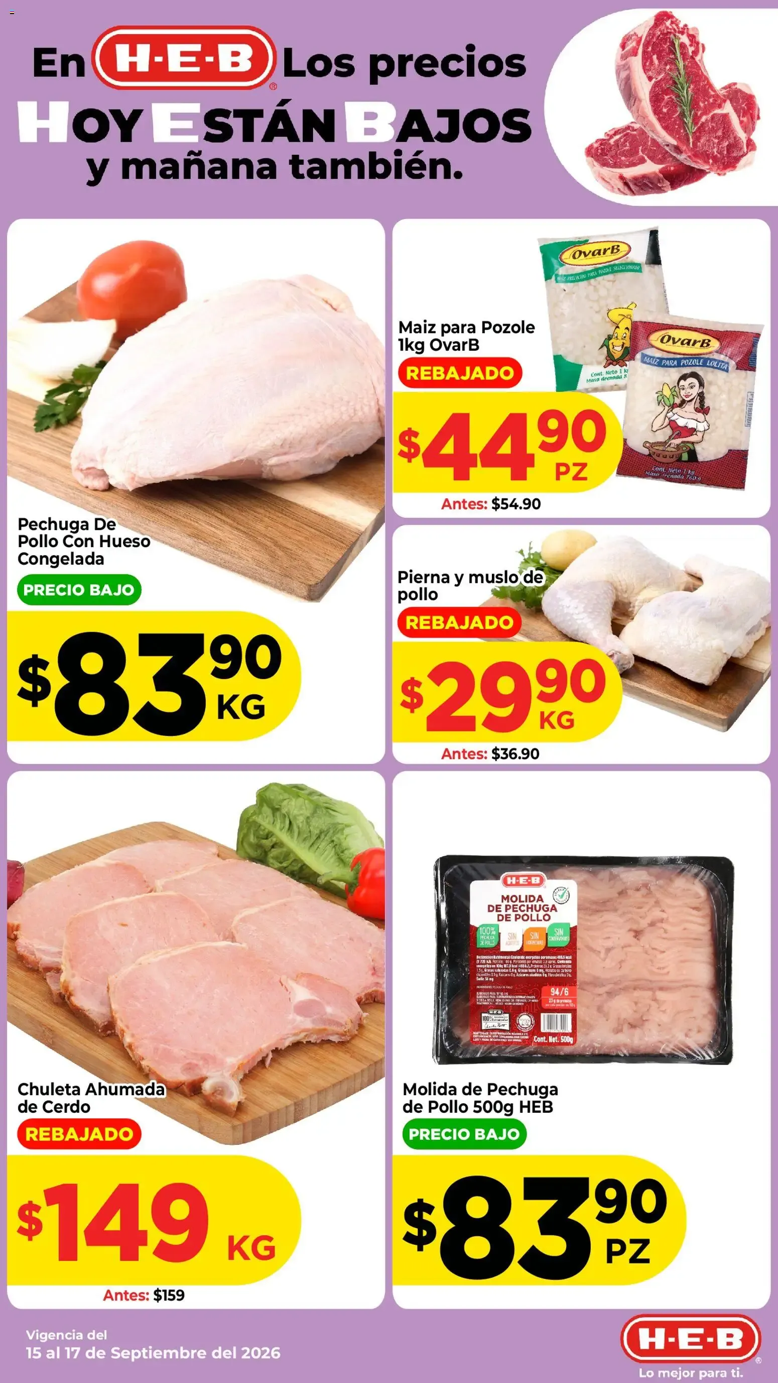 Catálogo de H-E-B folleto Los precios hoy están bajos (15/09/2026 - 17/09/2026) - catálogo en línea 15 de septiembre al 17 de septiembre 2026 - Pagina 3