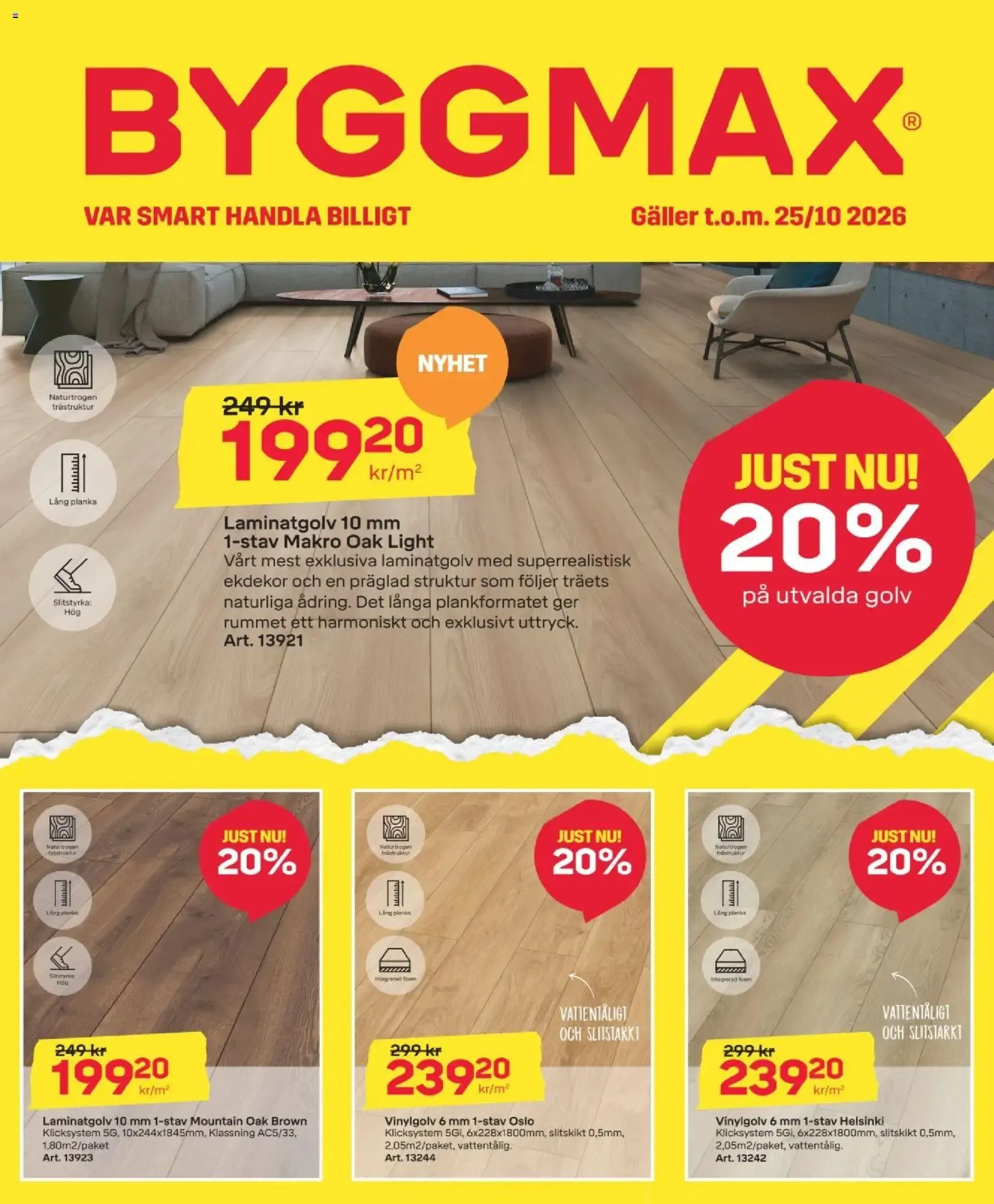 ByggMax erbjudanden från 18/10/2026 - 25/10/2026 > Reklamblad nuvarande rabatter från 18 oktober till 25 oktober 2026 - Reklamblad sidor 1
