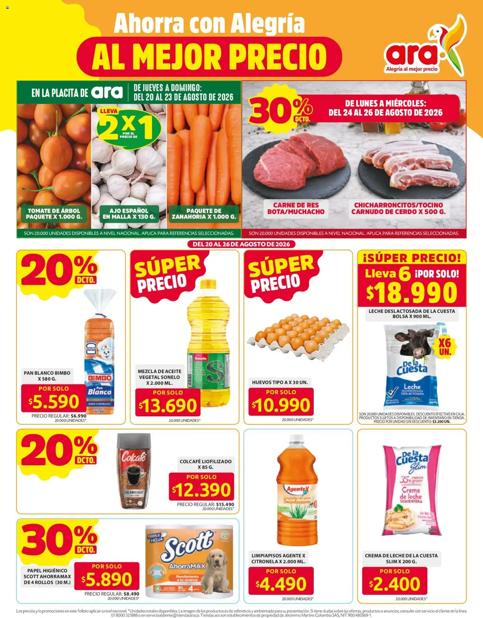 Catalogo de Ara - Ahorra con Alegría al Mejor Precio 20 de agosto al 26 de agosto 2026 - Pag 1