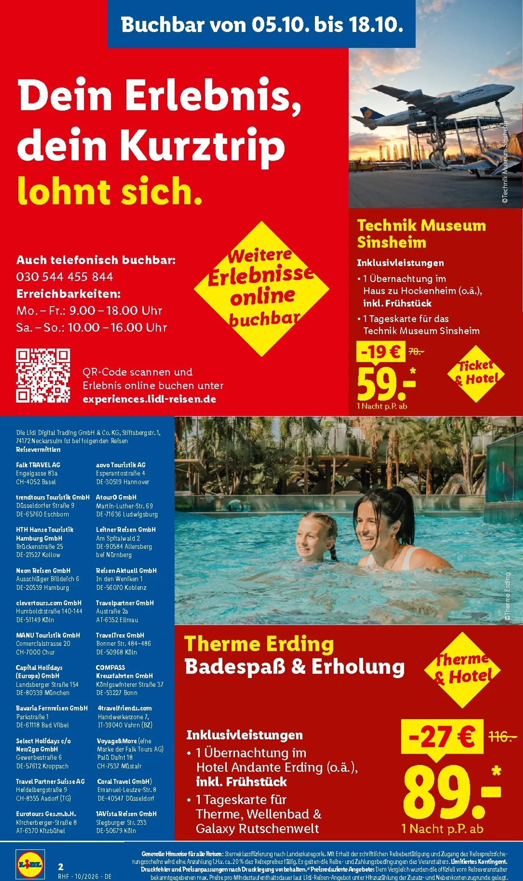 Lidl - Reise-Highlights Prospekt – von Mittwoch 30.09.2026 bis Samstag 31.10.2026 von 30. September bis 31. Oktober 2026 - Prospekt seite 2