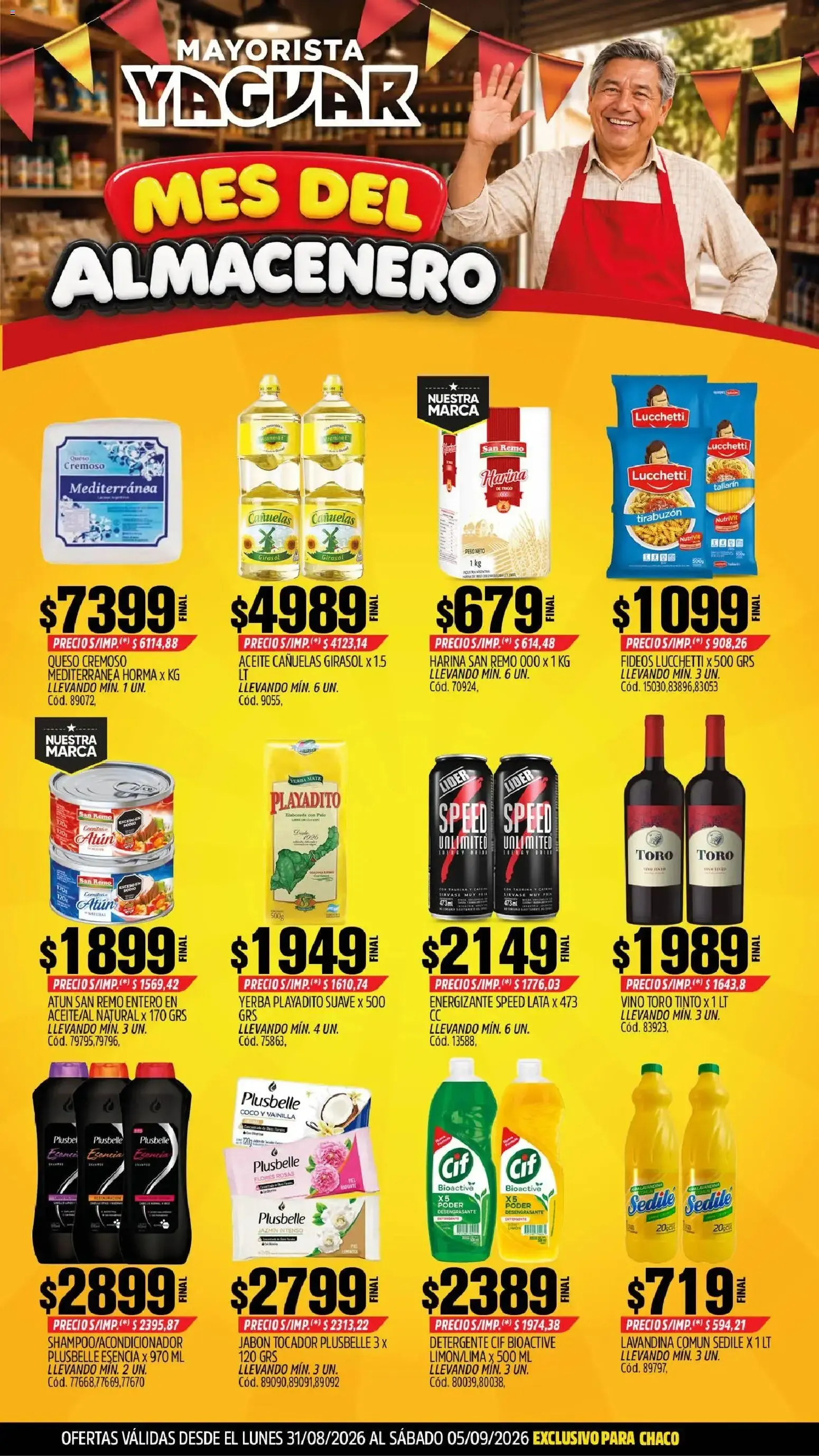 Ofertas de Mayorista Yaguar - Mes del Almacenero 31 de agosto al 5 de septiembre 2026 - Página 1 del catálogo