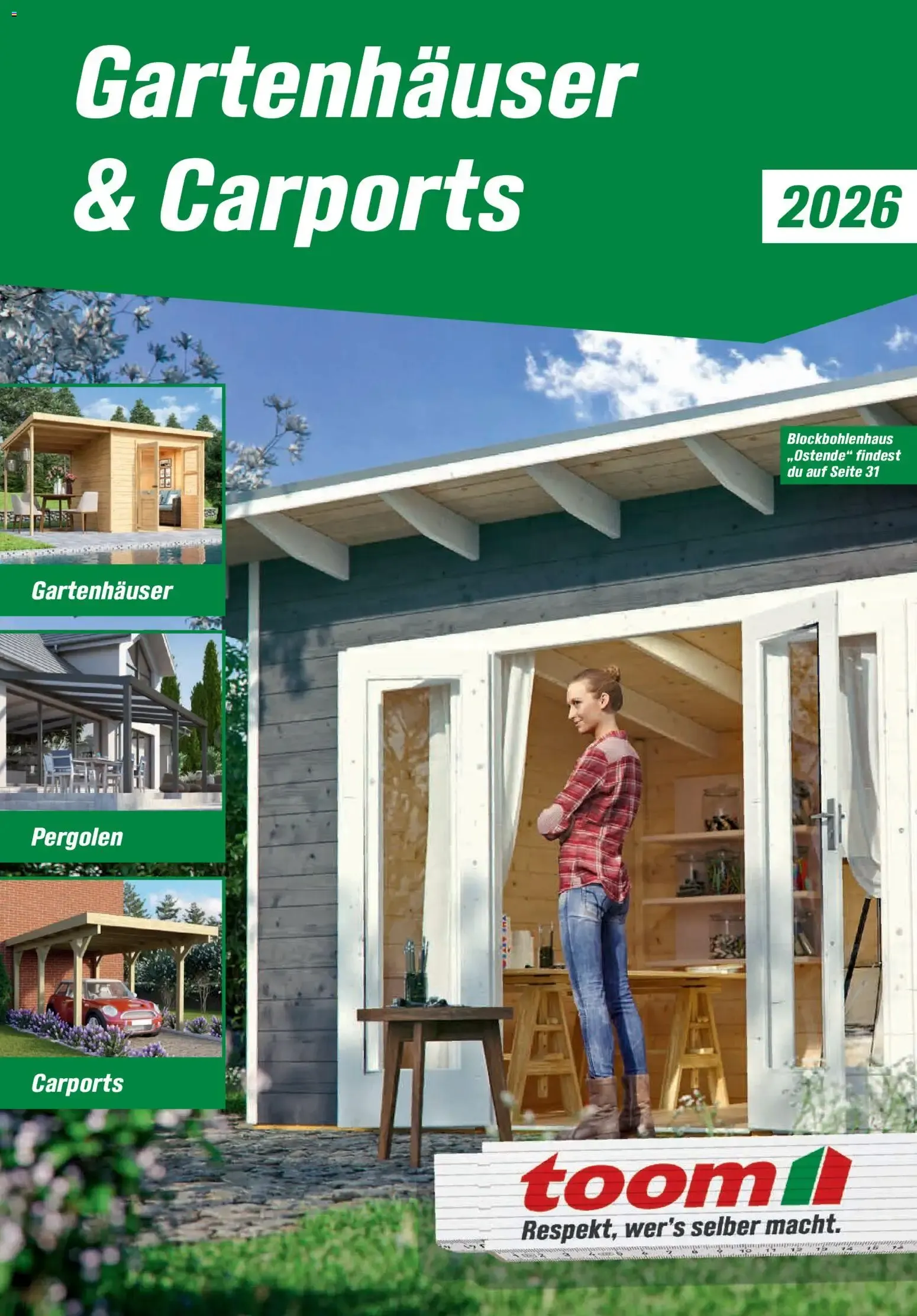 Toom Baumarkt Gartenhäuser & Carports 2026 (ab 20.02.2026) zum Blättern von 20. Februar bis 30. Juni 2026 - Prospekt seite 1