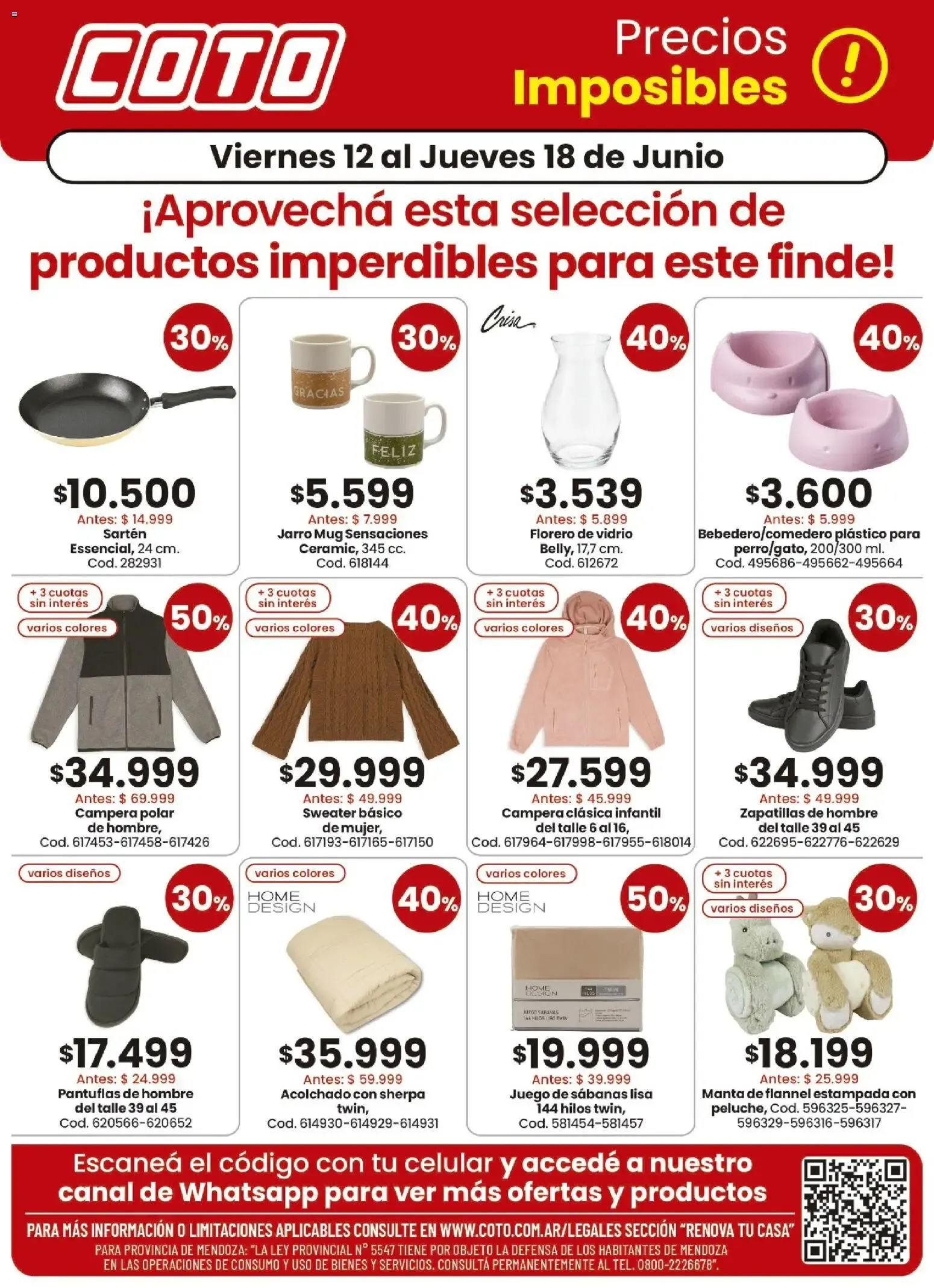 Ofertas de Coto: ¡Precios Imposibles! Productos imperdibles para este finde. 12 de junio al 18 de junio 2026 - Página 1 del catálogo