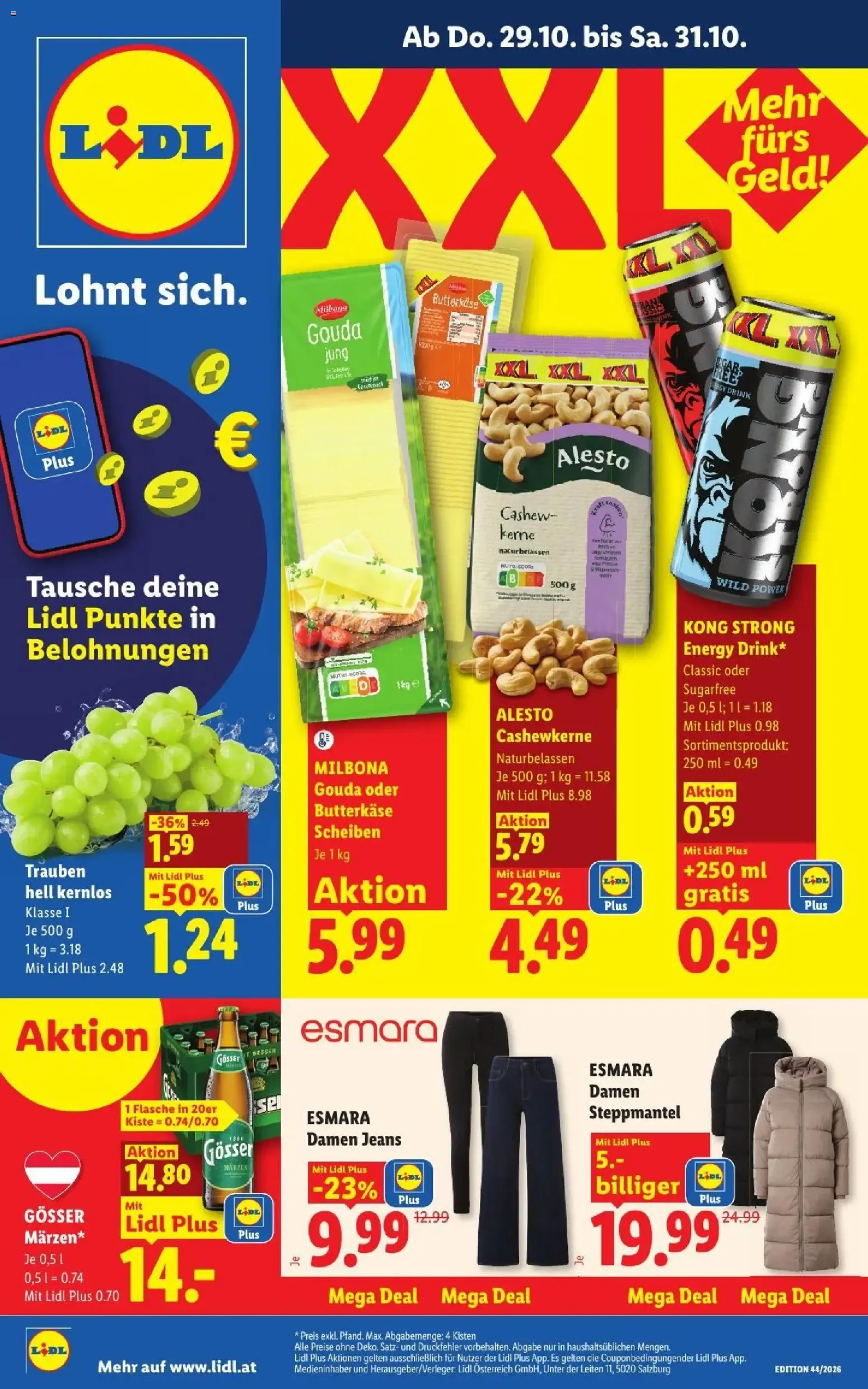 Lidl Flugblatt ab 29.10.2026 - Angebote ab donnerstag von 29. Oktober bis 31. Oktober 2026 - Flugblätt seite 1