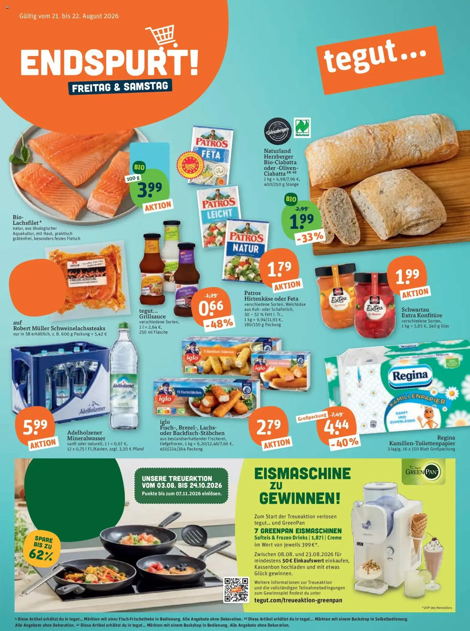 Tegut ENDSPURT! von 21. August bis 22. August 2026 - Prospekt seite 1