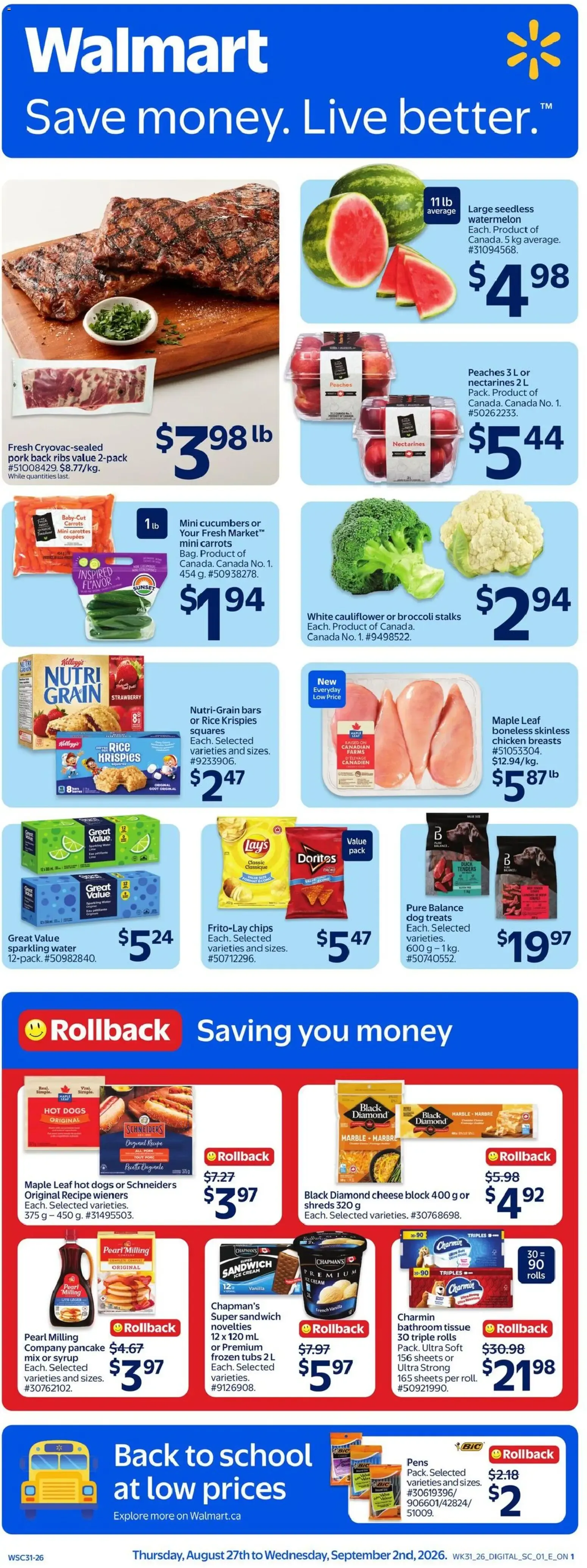Walmart weekly flyer from Aug 27, 2026 > weekly specials & deals from August 27 to September 2 2026 - flyer page 1