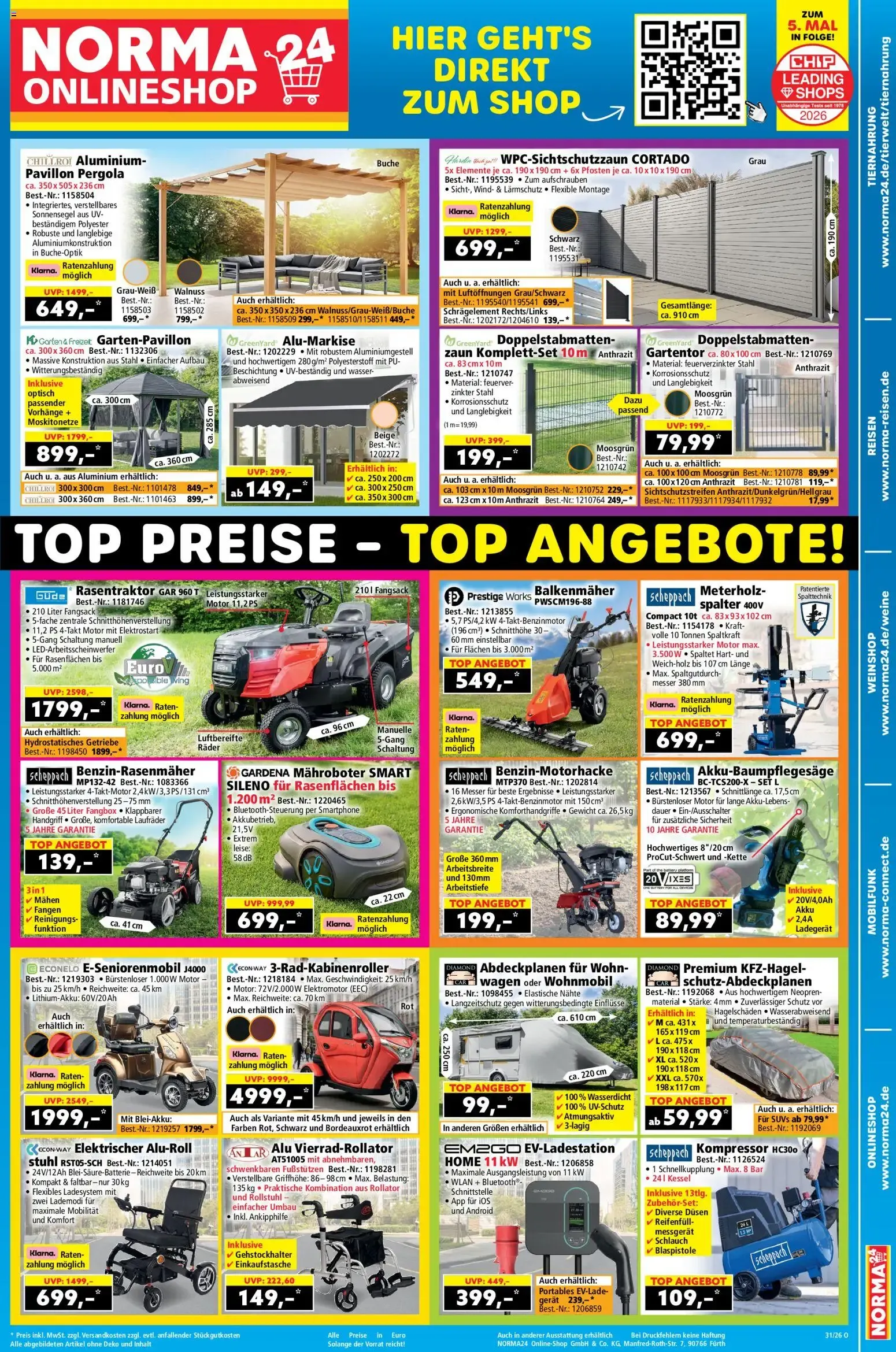 Norma Onlineshop: Top Preise - Top Angebote von 27. Juli bis 2. August 2026 - Prospekt seite 1