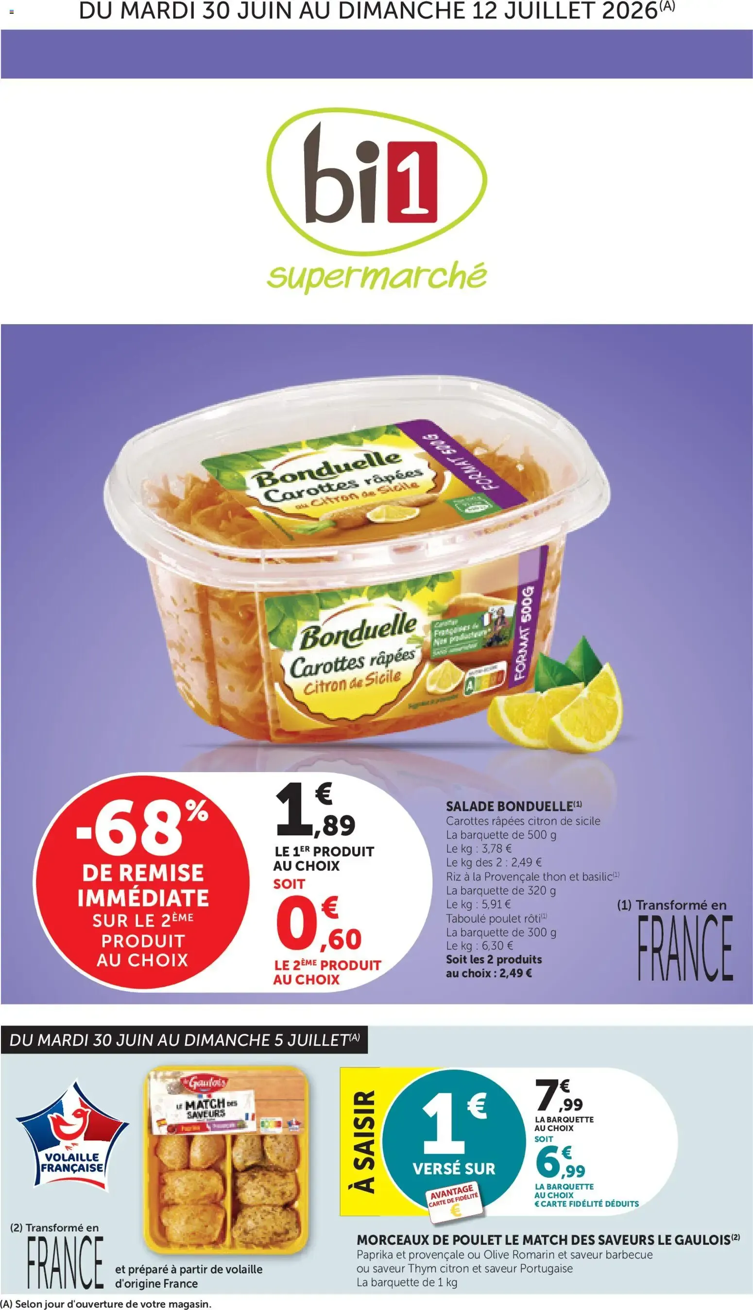 bi1 Supermarché - Ofertas del 30 de junio al 12 de julio de 2026 du 30 juin au 12 juillet 2026 - Catalogue page 1