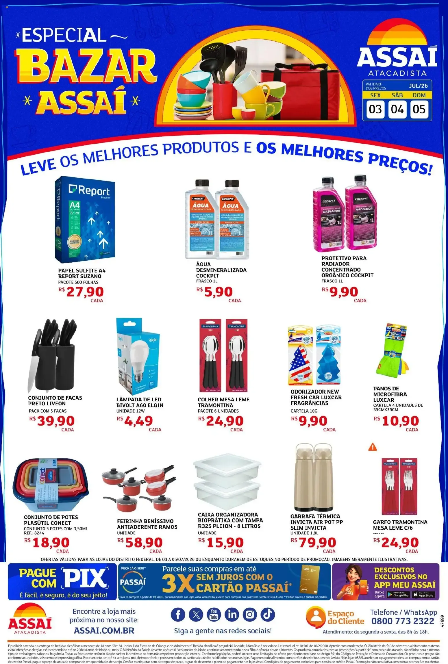 Encarte de Especial Bazar Assaí - Leve os melhores produtos e os melhores preços! 3 de julho até 5 de julho 2026 - Pagina 1