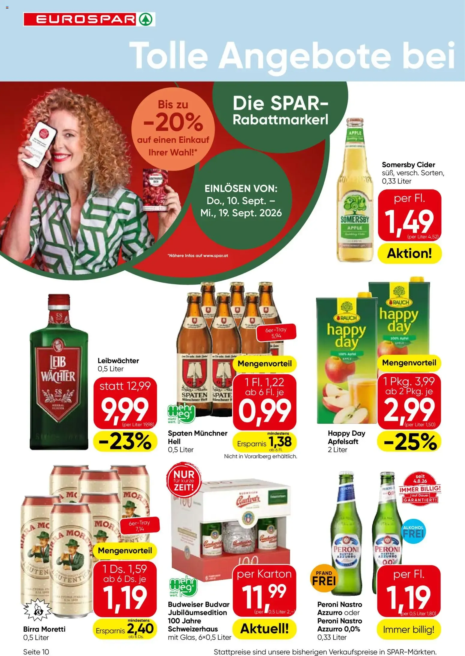 Eurospar Flugblatt von 10.09.2026 - Aktuelle Angebote von 10. September bis 23. September 2026 - Flugblätt seite  10