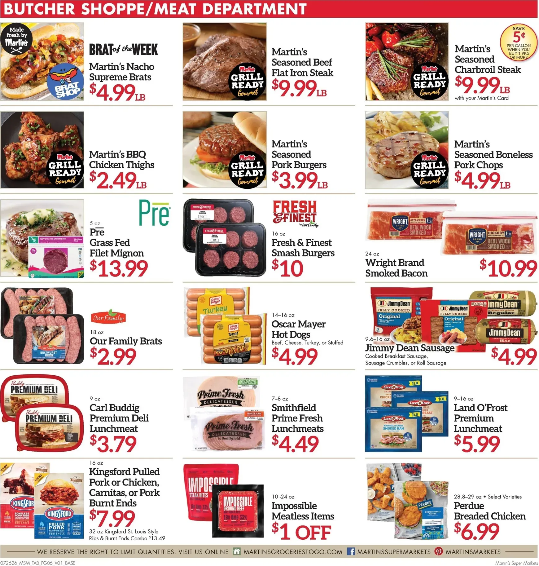 Weekly ad Current Martin's Super Markets leaflet valid from Sunday 07/26/2026 to Saturday 08/01/2026 from July 26 to August 1 2026 - Page 6