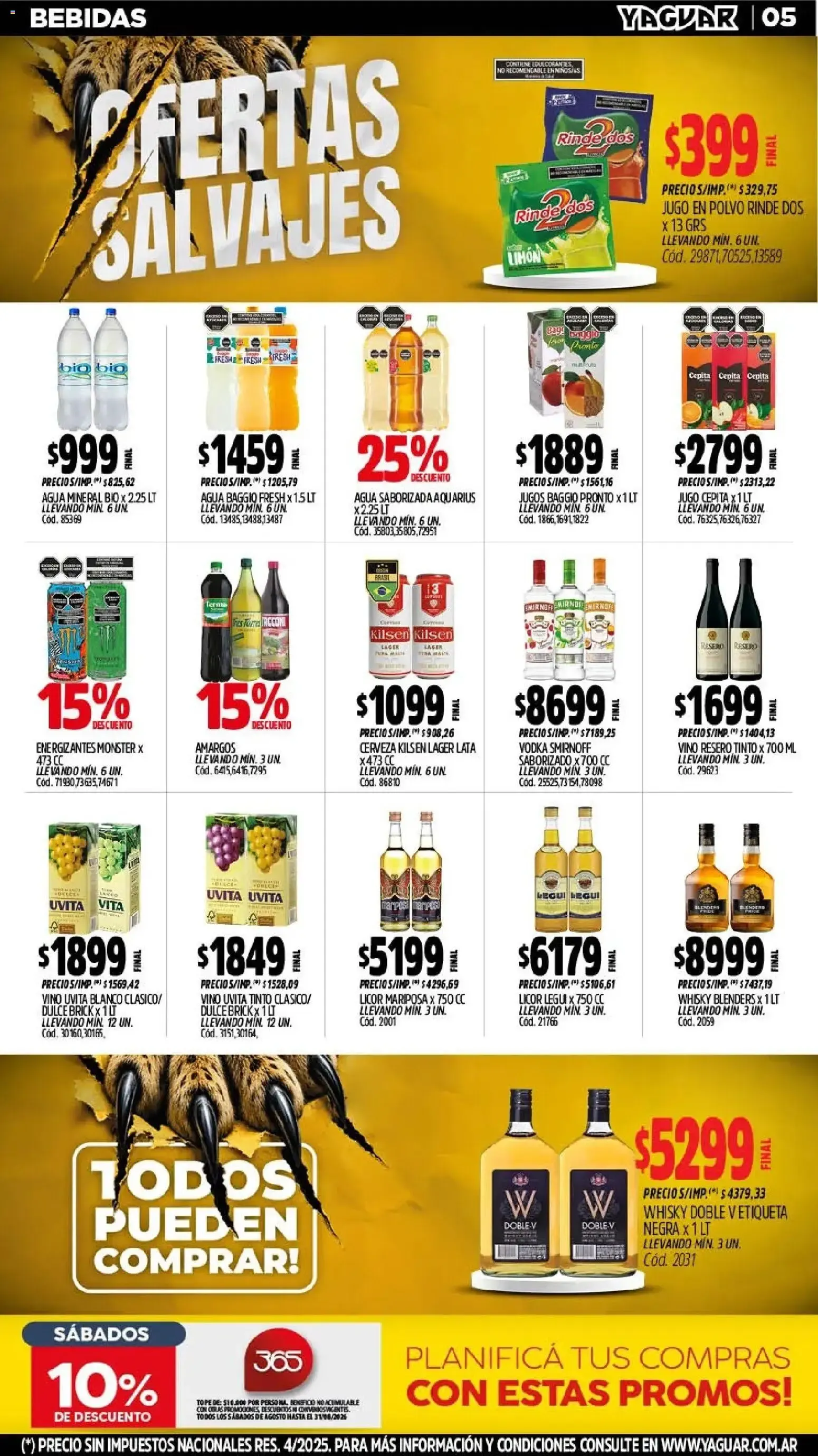 Ofertas de MAYORISTA YAGUAR OFERTAS SALVAJES 3 de agosto al 8 de agosto 2026 - Página 5 del catálogo