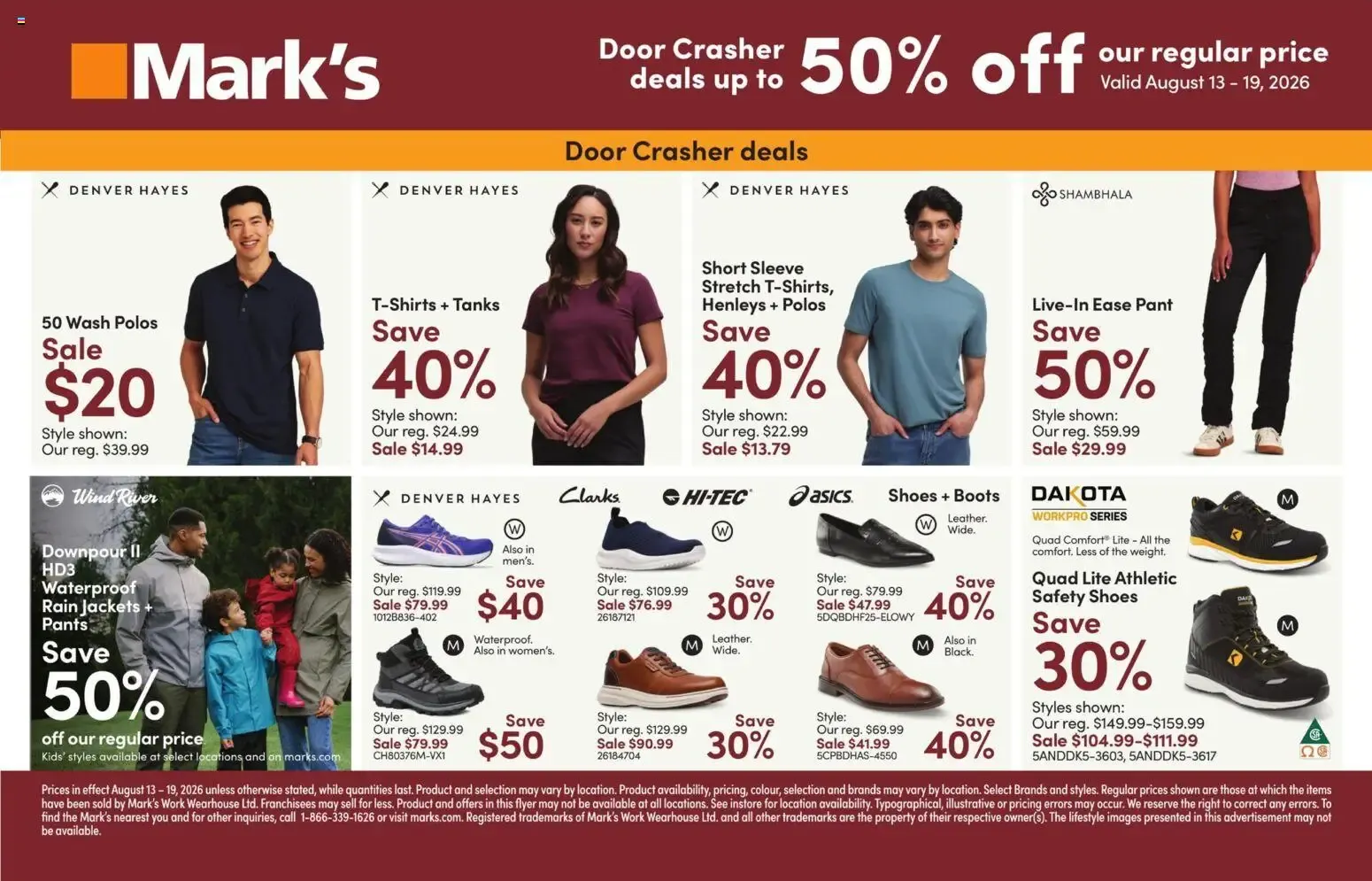 Mark's: 3-Day Storewide Sale & Door Crashers from August 13 to August 19 2026 - flyer page 2