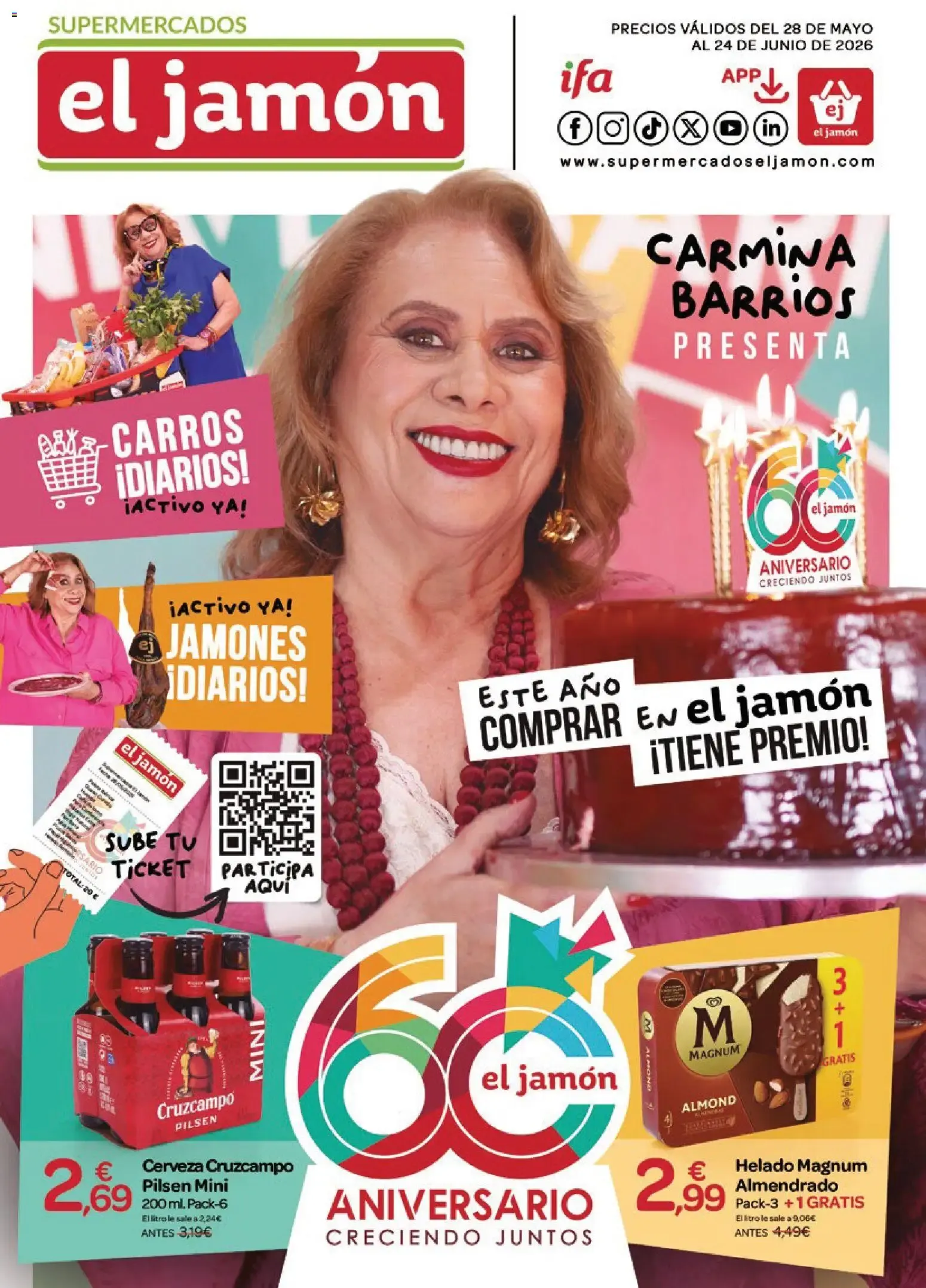 Supermercados El Jamón folleto 28/05/2026 - 24/06/2026
