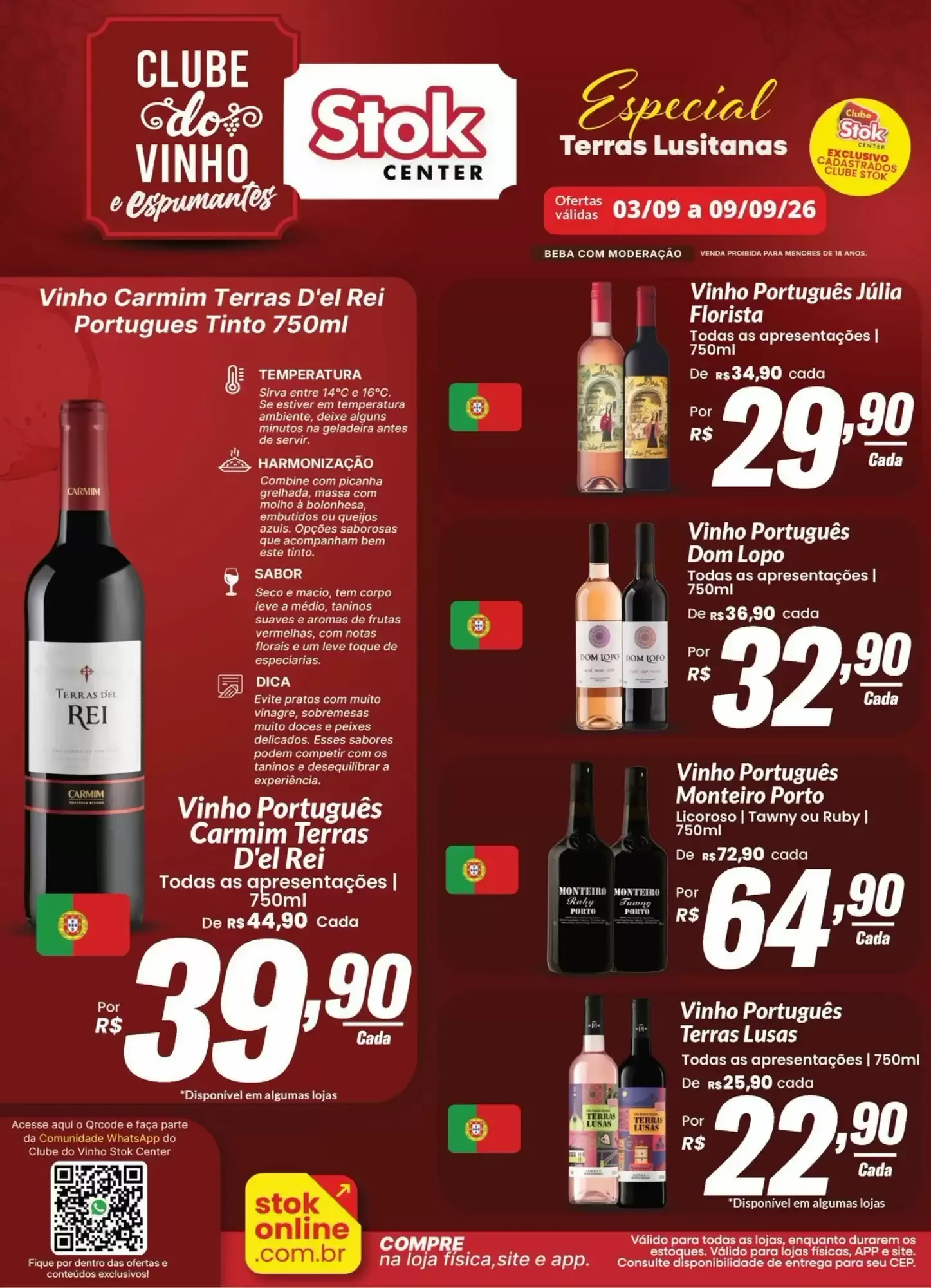 Encarte de Clube do Vinho Stok Center - Especial Terras Lusitanas 3 de setembro até 9 de setembro 2026 - Pagina 1