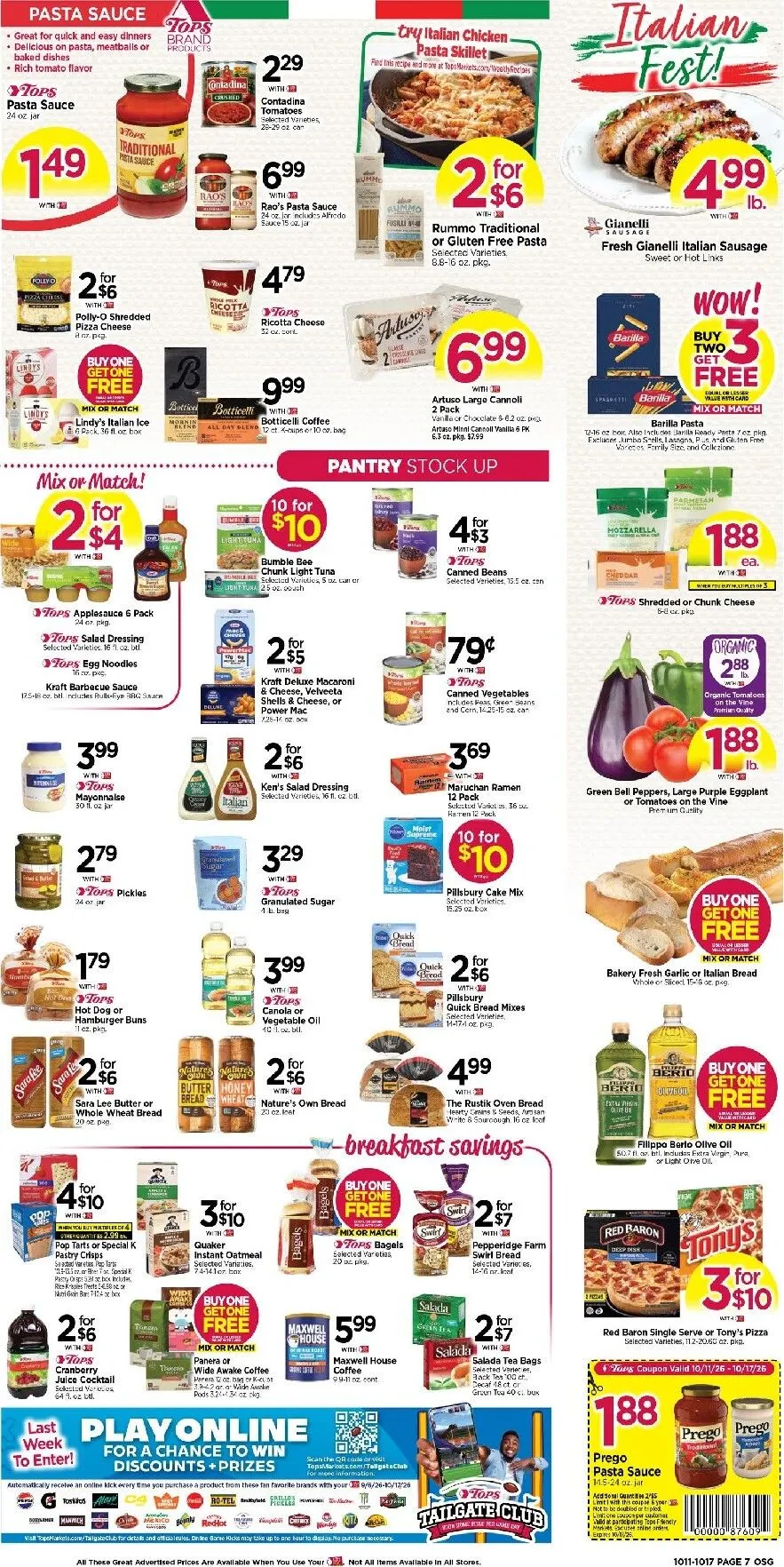 Weekly ad Current Tops Markets leaflet valid from Sunday 10/11/2026 to Saturday 10/17/2026 from October 11 to October 17 2026 - Page 7
