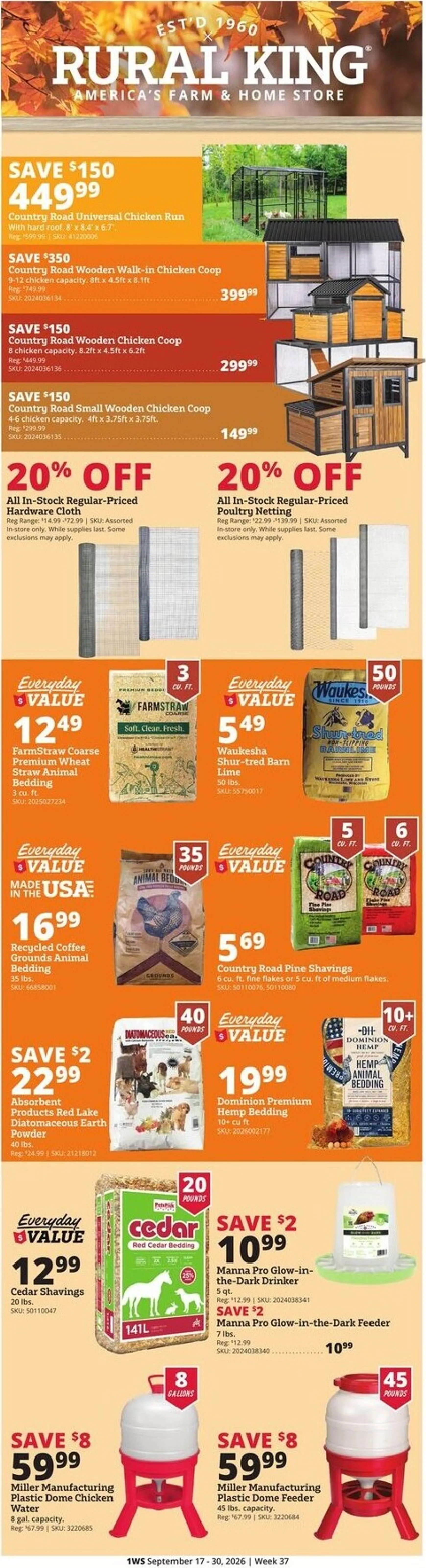 Weekly ad Rural King from September 17 to September 30 2026 - Page 1