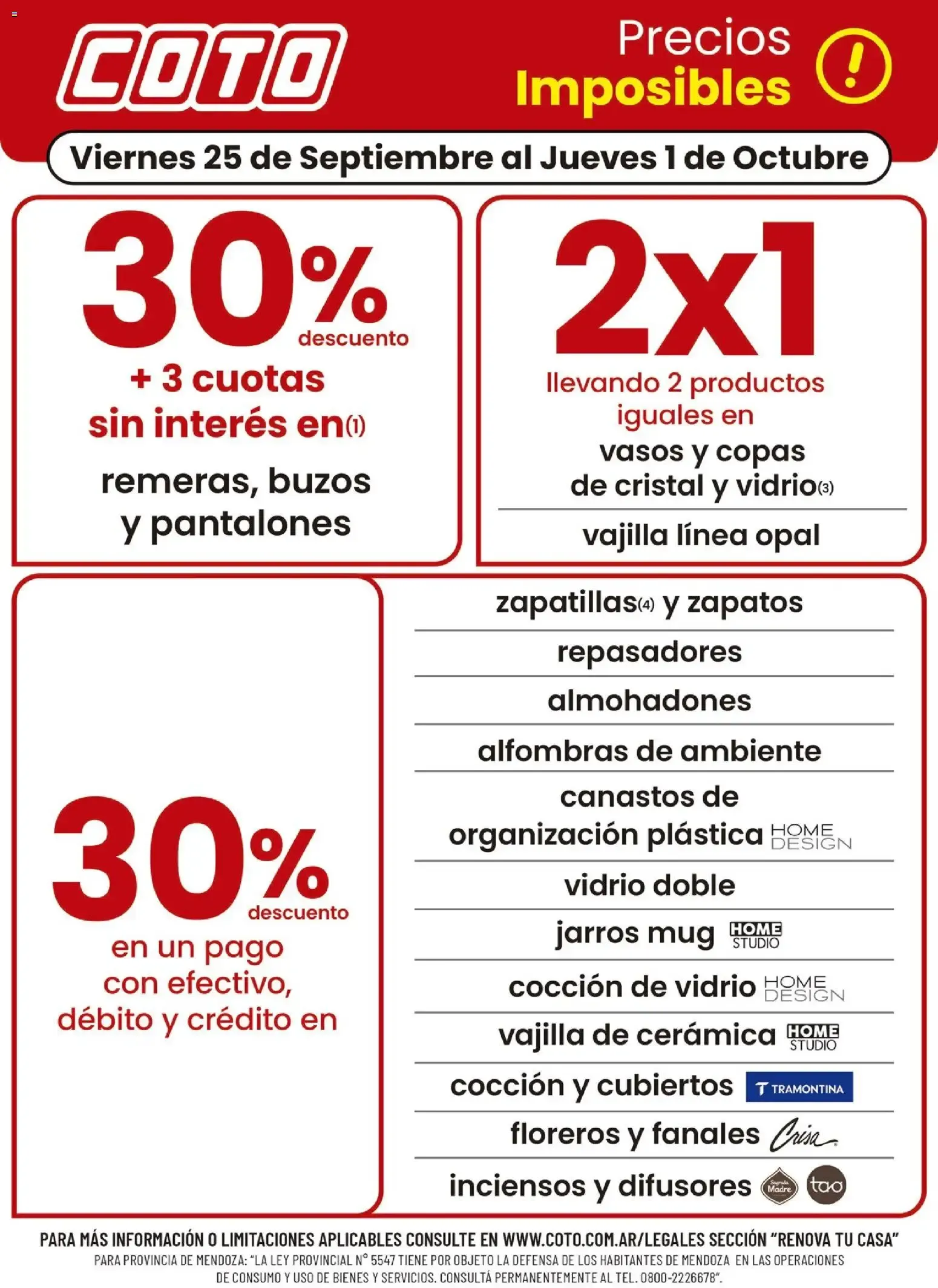 Ofertas de Coto - Precios Imposibles 25 de septiembre al 1 de octubre 2026 - Página 1 del catálogo