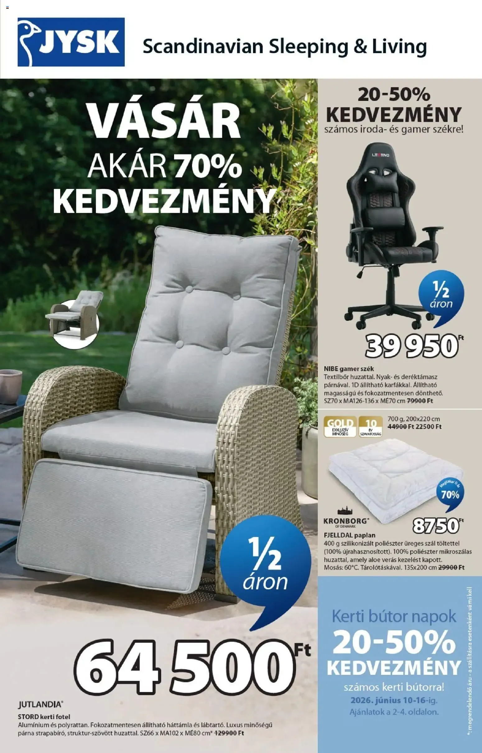 Katalógus JYSK akciós újság - 2026.06.10. -tól/töl > akció, lapozható szórólap 🛍️ június 10.-tól június 16.-ig 2026. - Oldal 1