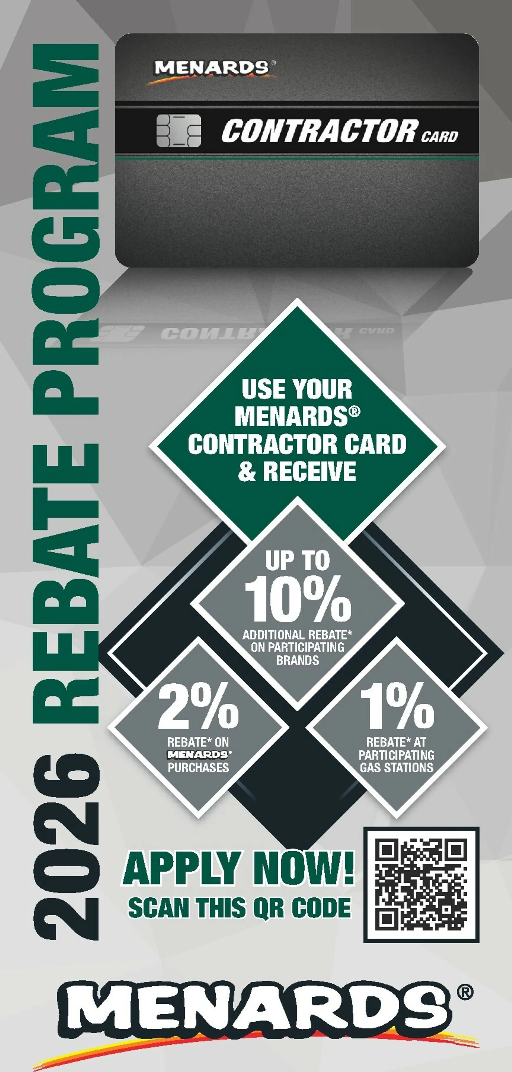 Weekly promotion Current Menards - Contractor Card leaflet valid from Thursday 01/01/2026 to Thursday 12/31/2026 spanning from January 1 to December 31 2026 - Page 1 for Catalogue 365