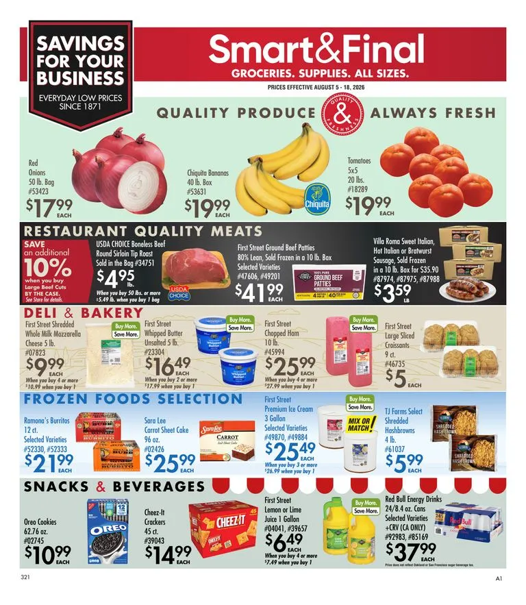 Current Smart & Final leaflet valid from Wednesday 08/05/2026 to Tuesday 08/18/2026