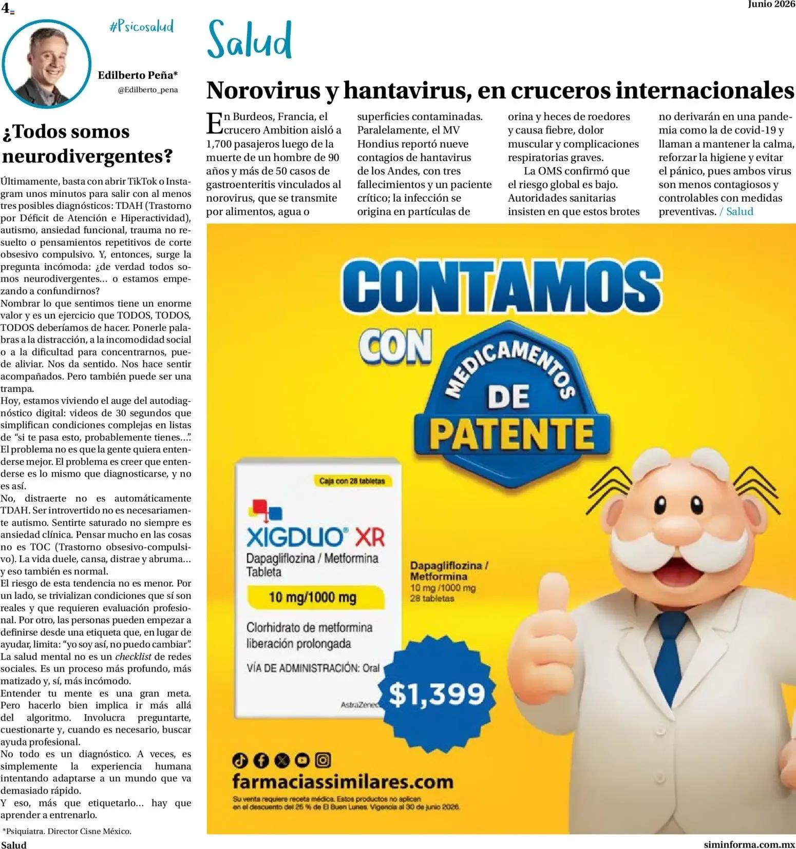 Catálogo de Farmacias Similares catálogo (01/06/2026 - 30/06/2026) - catálogo en línea 1 de junio al 30 de junio 2026 - Pagina 4