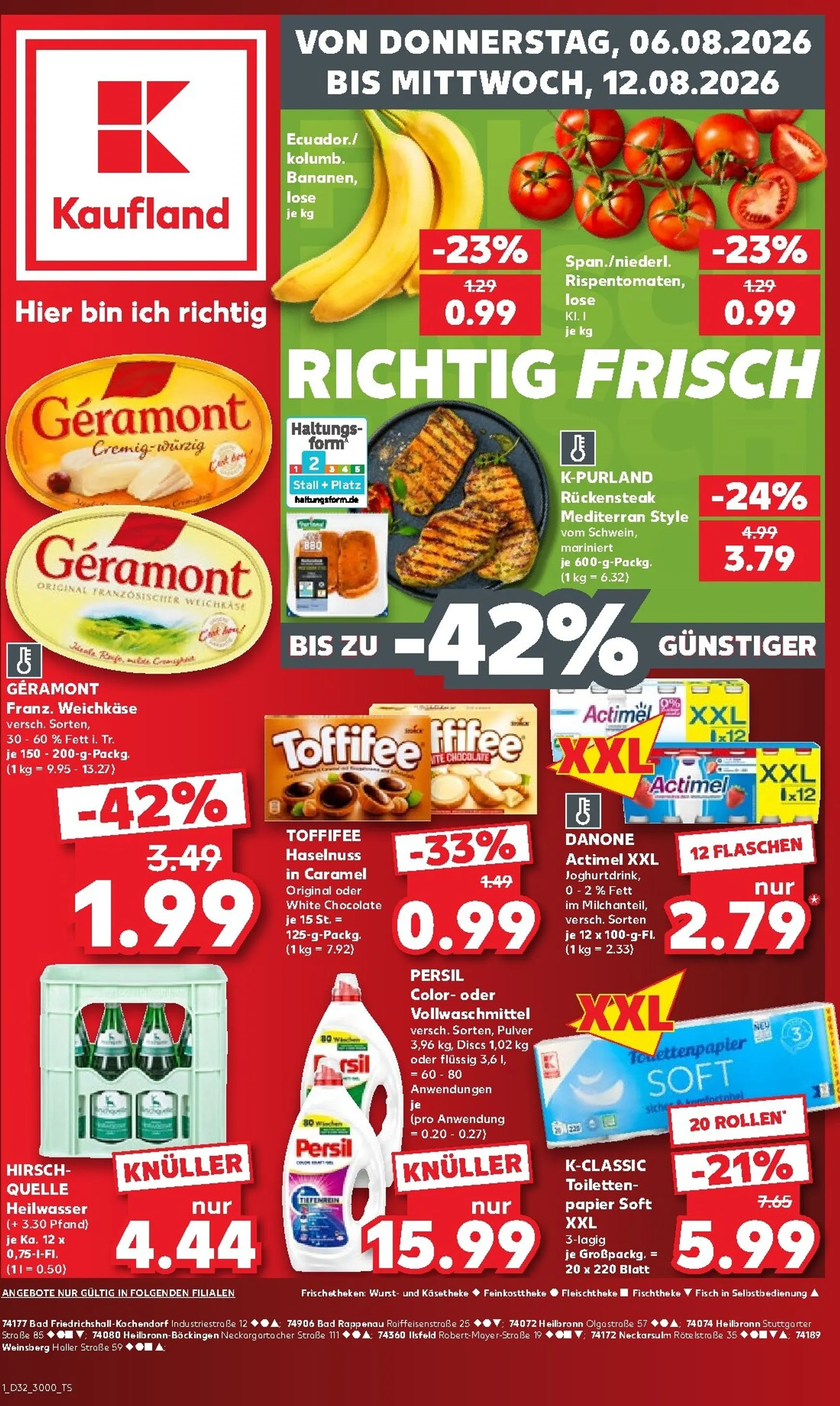 Kaufland Prospekt nächste Woche – von Donnerstag 06.08.2026 bis Mittwoch 12.08.2026 von 6. August bis 12. August 2026 - Prospekt seite 1