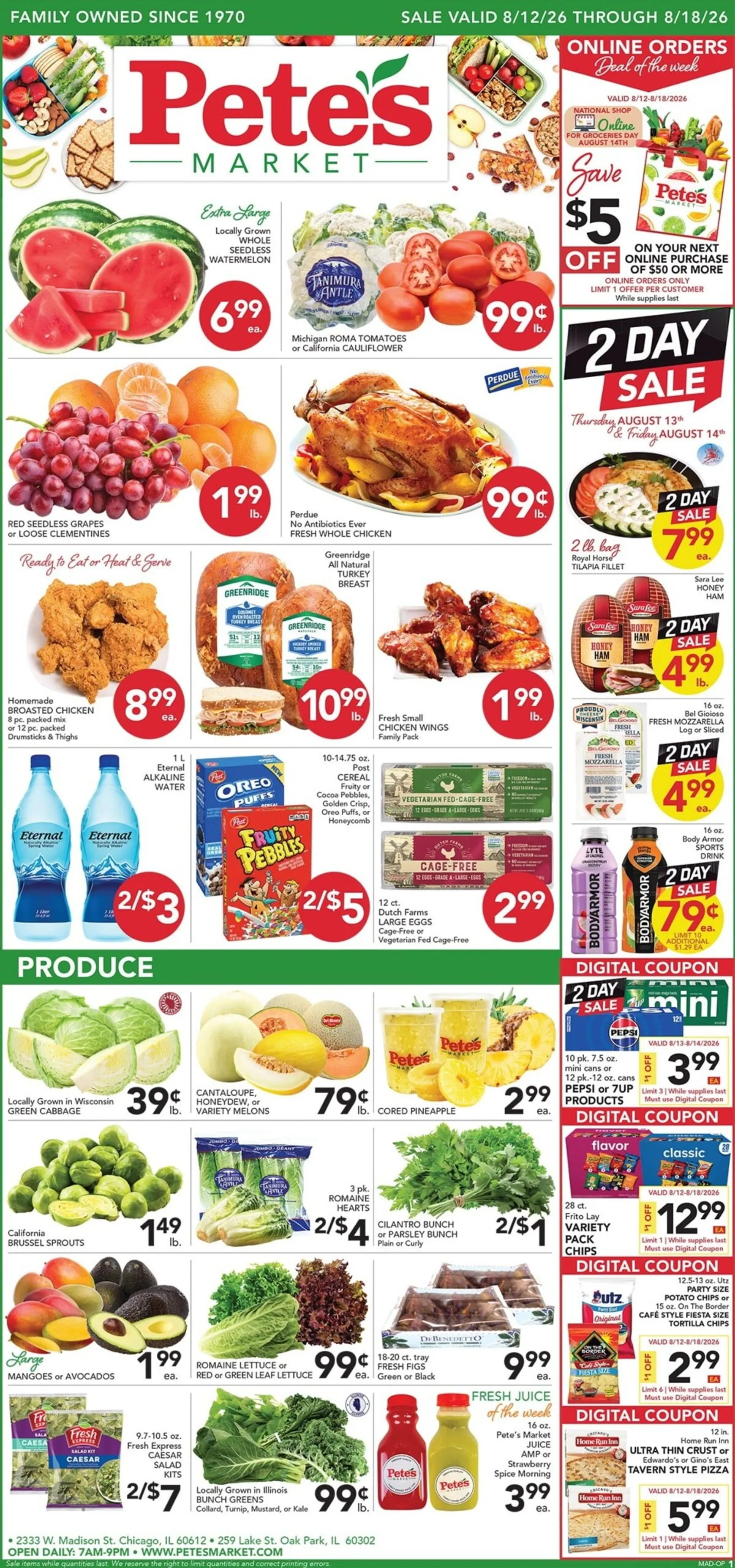 Current Pete's Fresh Market - Madison & Western leaflet valid from Wednesday 08/12/2026 to Tuesday 08/18/2026