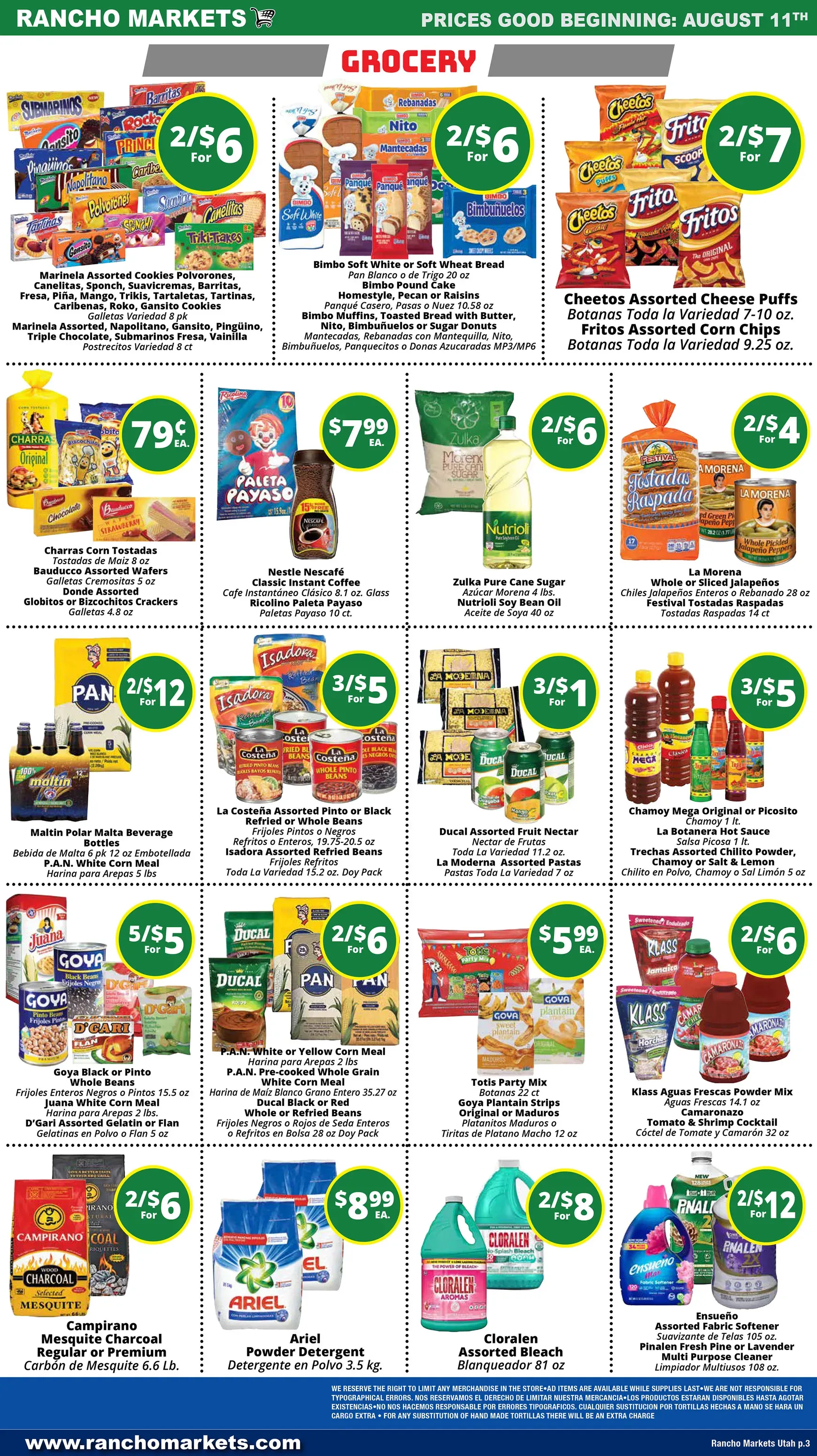 Weekly ad Current Rancho Markets leaflet valid from Tuesday 08/11/2026 to Monday 08/17/2026 from August 11 to August 17 2026 - Page 3
