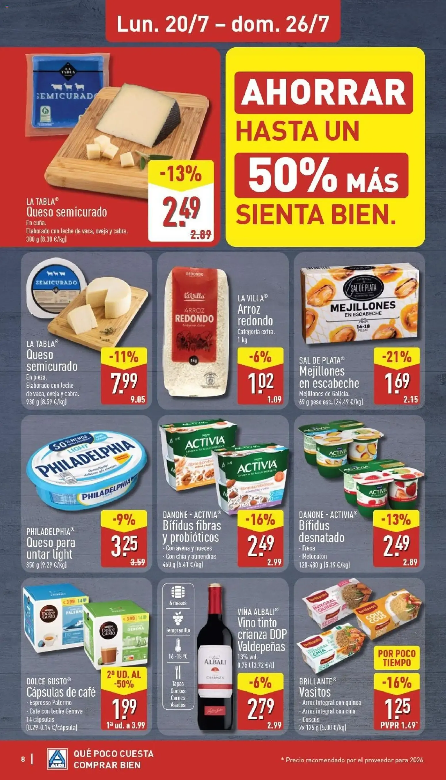 Catálogo de Aldi: Frescura a precios para tirarse a la piscina. Ahorra hasta un 33% más. 20 de julio al 26 de julio 2026 - Página 8