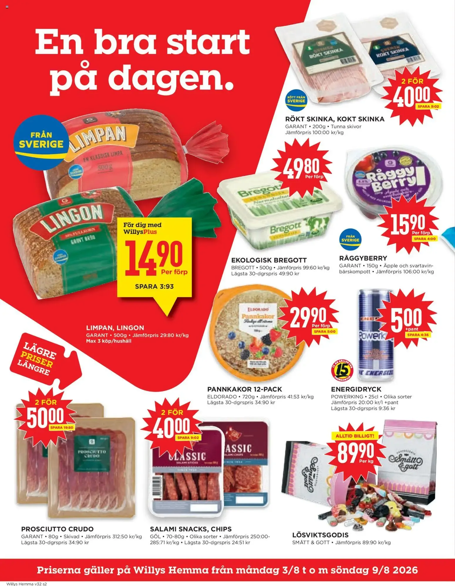 Willys Hemma: Fyll på vardagen! från 3 augusti till 9 augusti 2026 - Reklamblad sidor 2