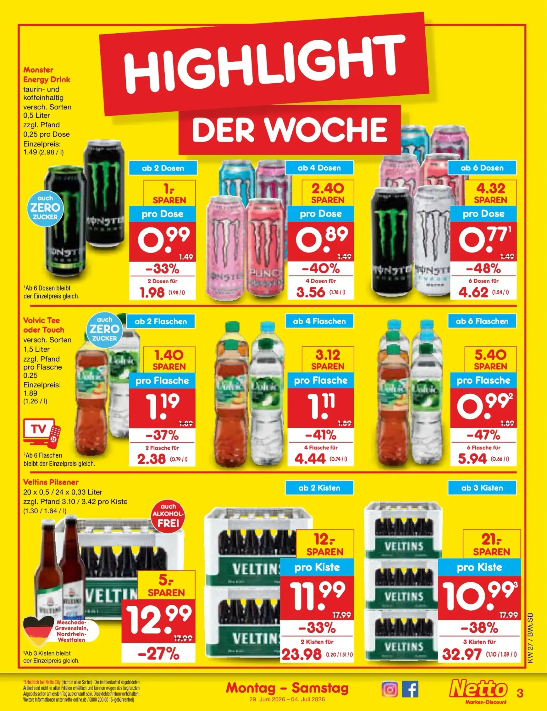 Netto Marken Discount - Sonderangebote Prospekt – von Montag 29.06.2026 bis Samstag 04.07.2026 von 29. Juni bis 4. Juli 2026 - Prospekt seite 3