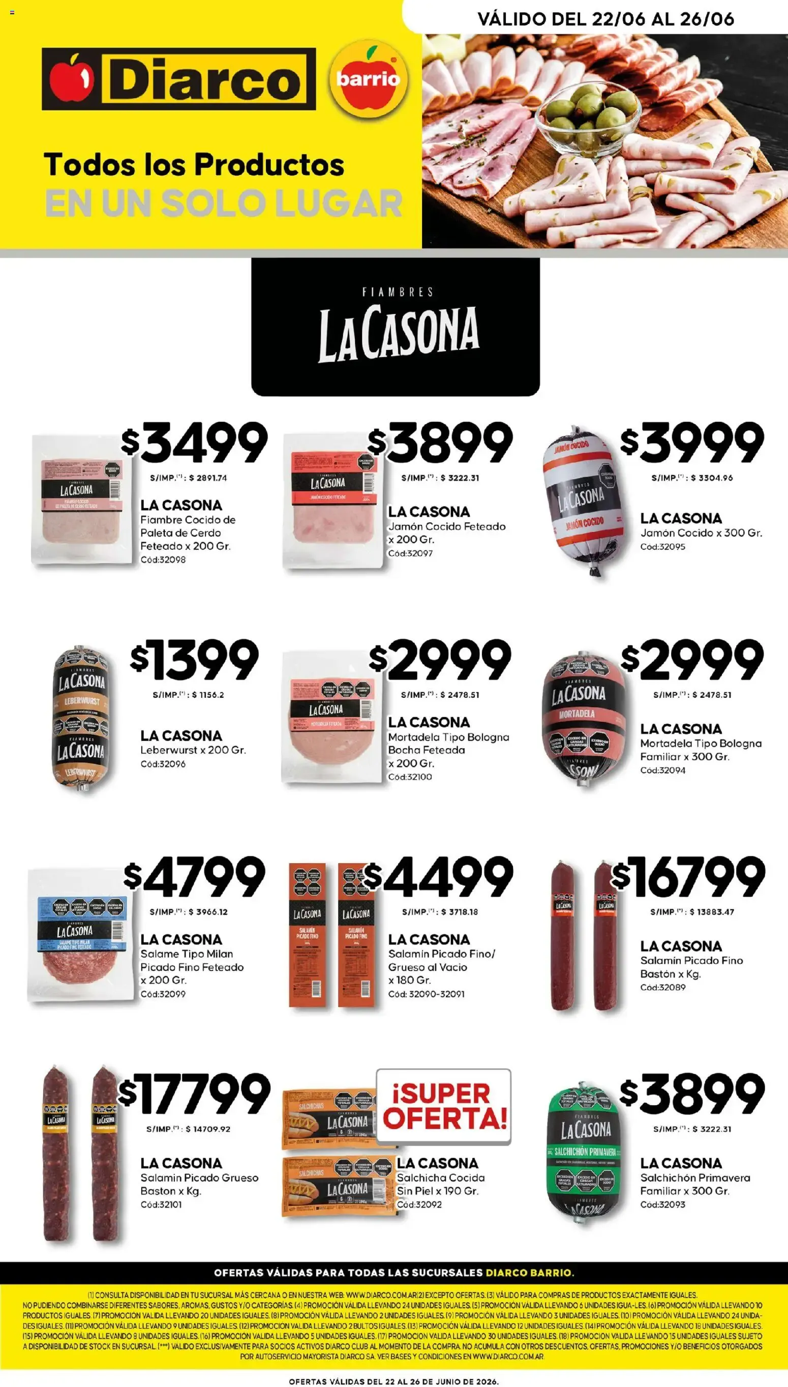 Ofertas de Diarco barrio - Todos los Productos en un solo lugar 22 de junio al 26 de junio 2026 - Página 1 del catálogo