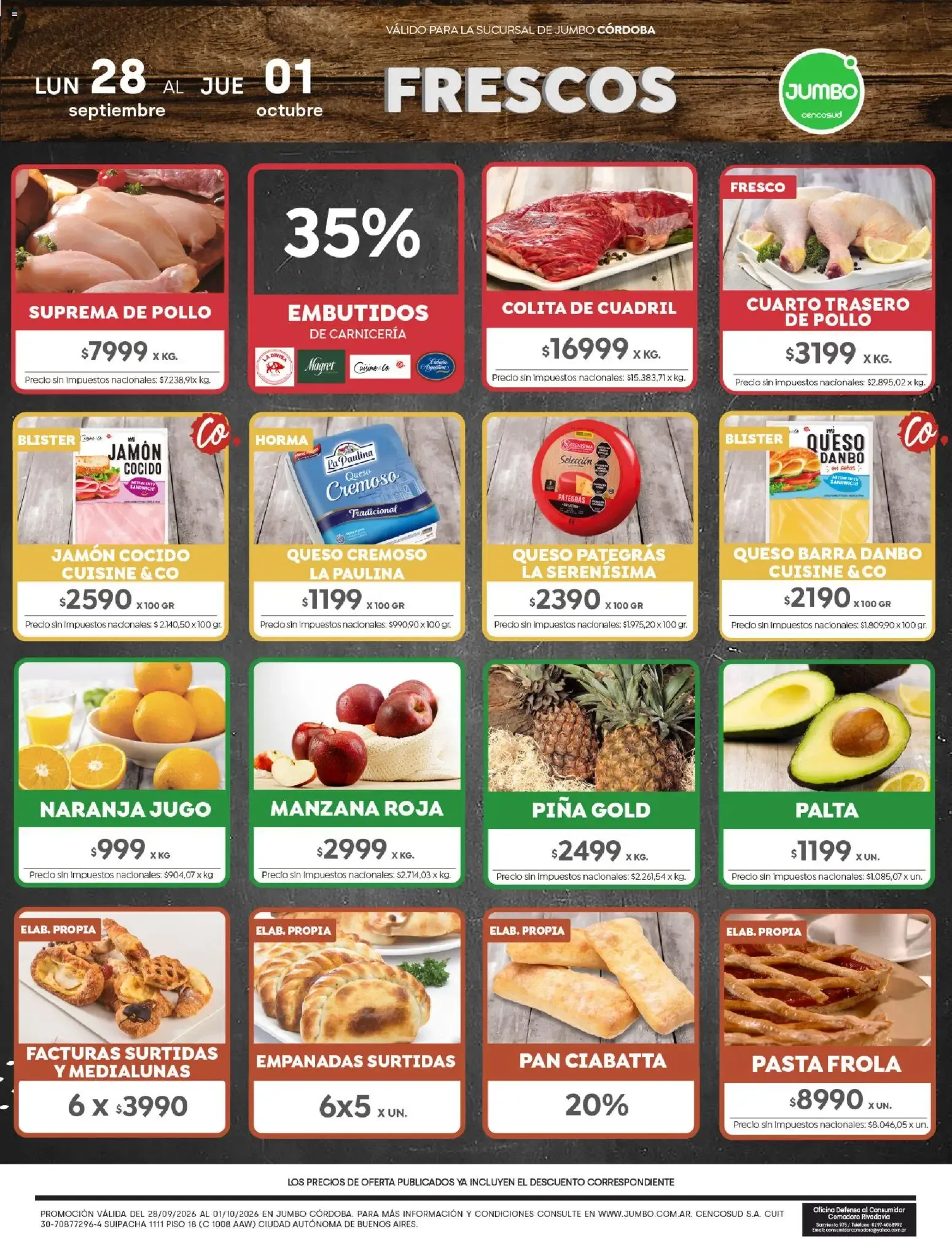 Ofertas de Jumbo - Ofertas | Córdoba del 28/09/2026 - 01/10/2026 28 de septiembre al 1 de octubre 2026 - Página 1 del catálogo