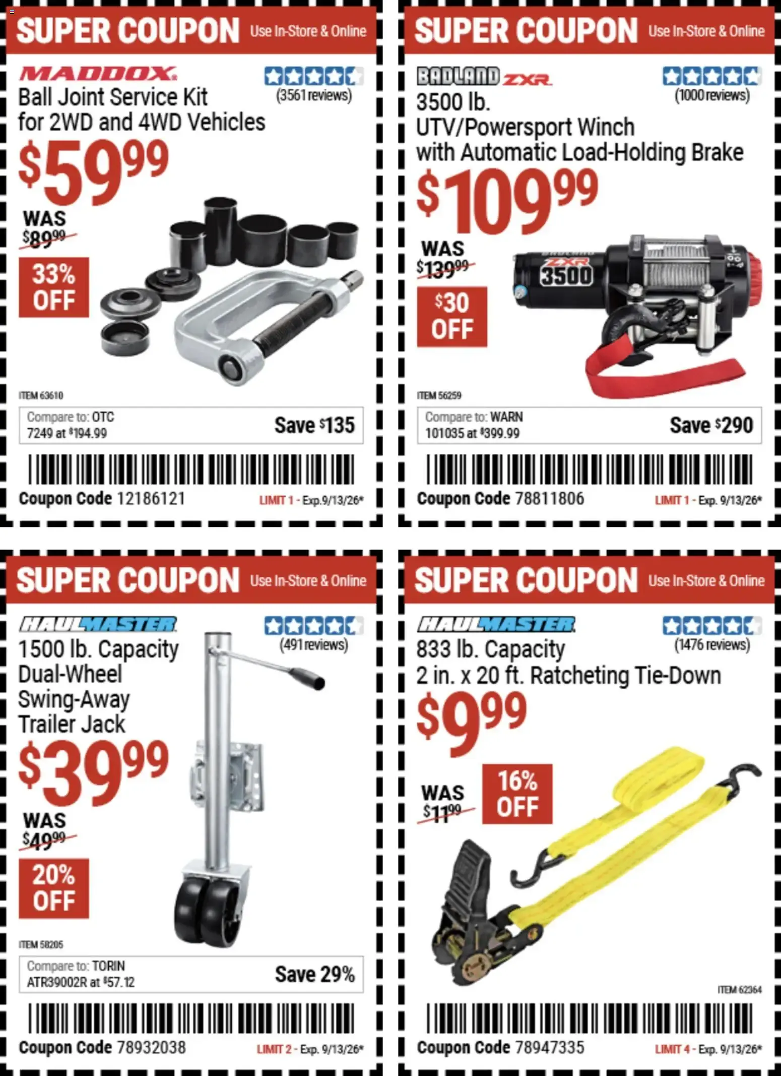 Weekly promotion Harbor Freight Coupon Deals spanning from August 31 to September 13 2026 - Page 6 for Catalogue 365