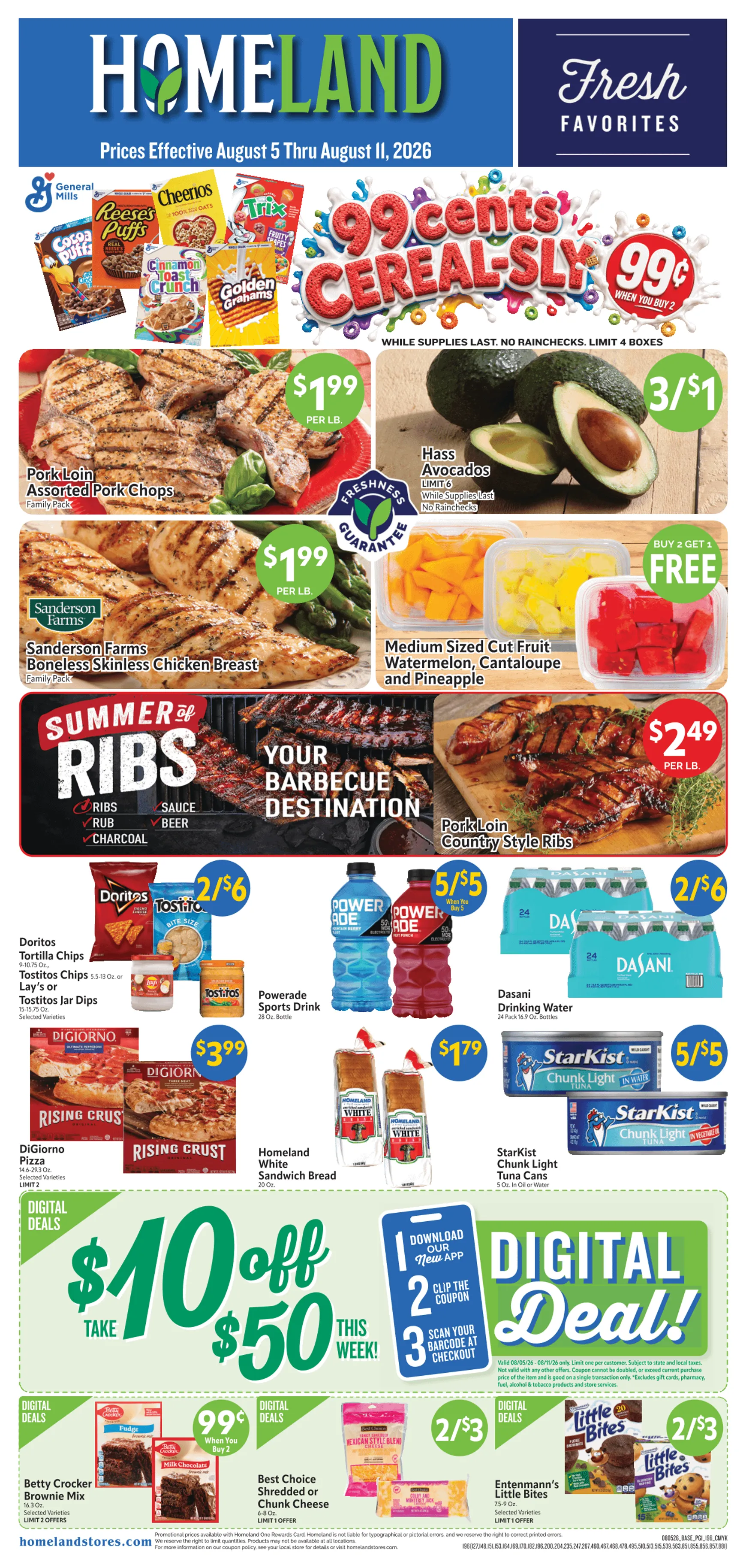Weekly ad Current Homeland Stores leaflet valid from Wednesday 08/05/2026 to Tuesday 08/11/2026 from August 5 to August 11 2026 - Page 1