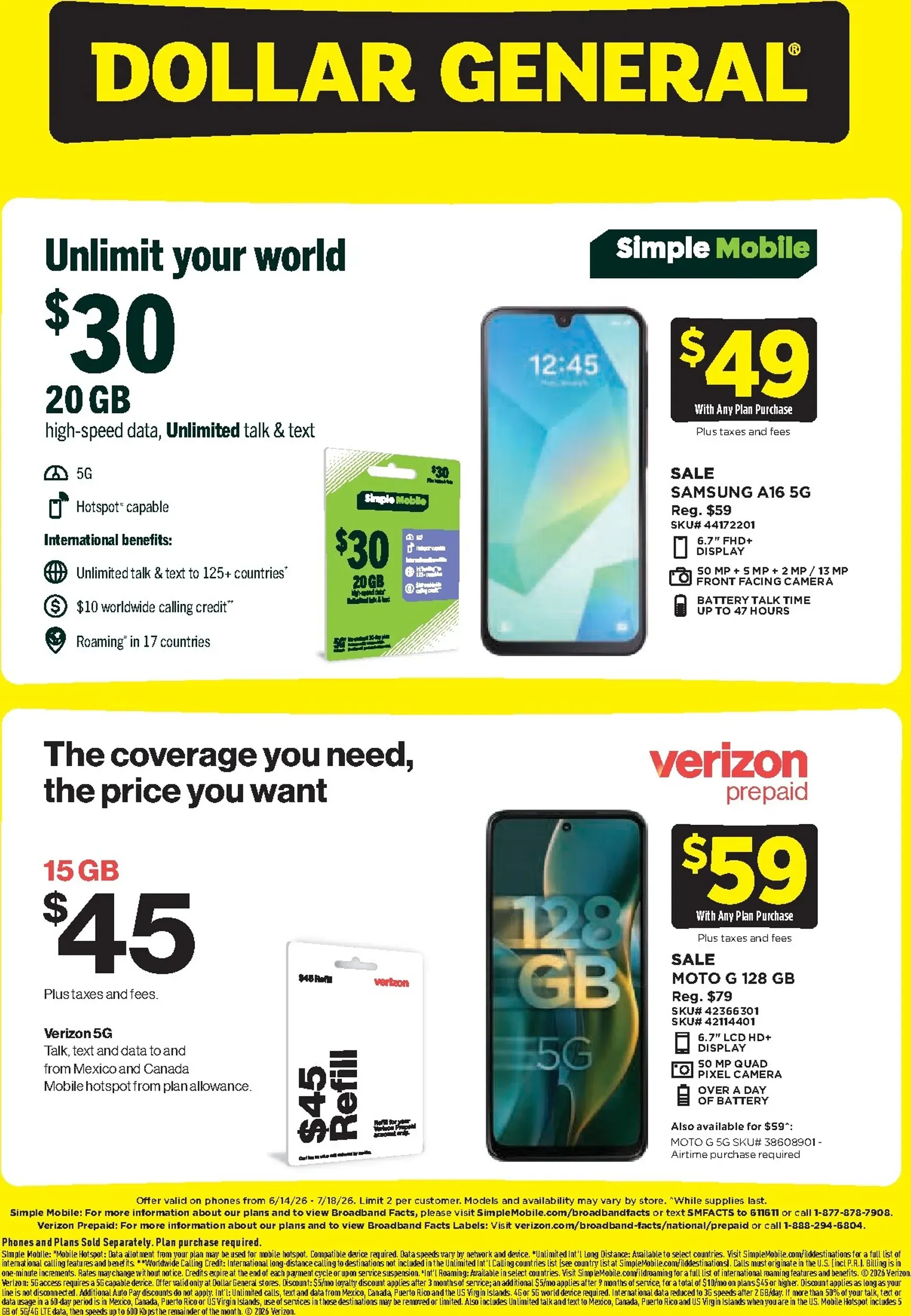 Weekly ad Dollar General - Total Wireless: Knockout Value from June 14 to July 18 2026 - Page 2