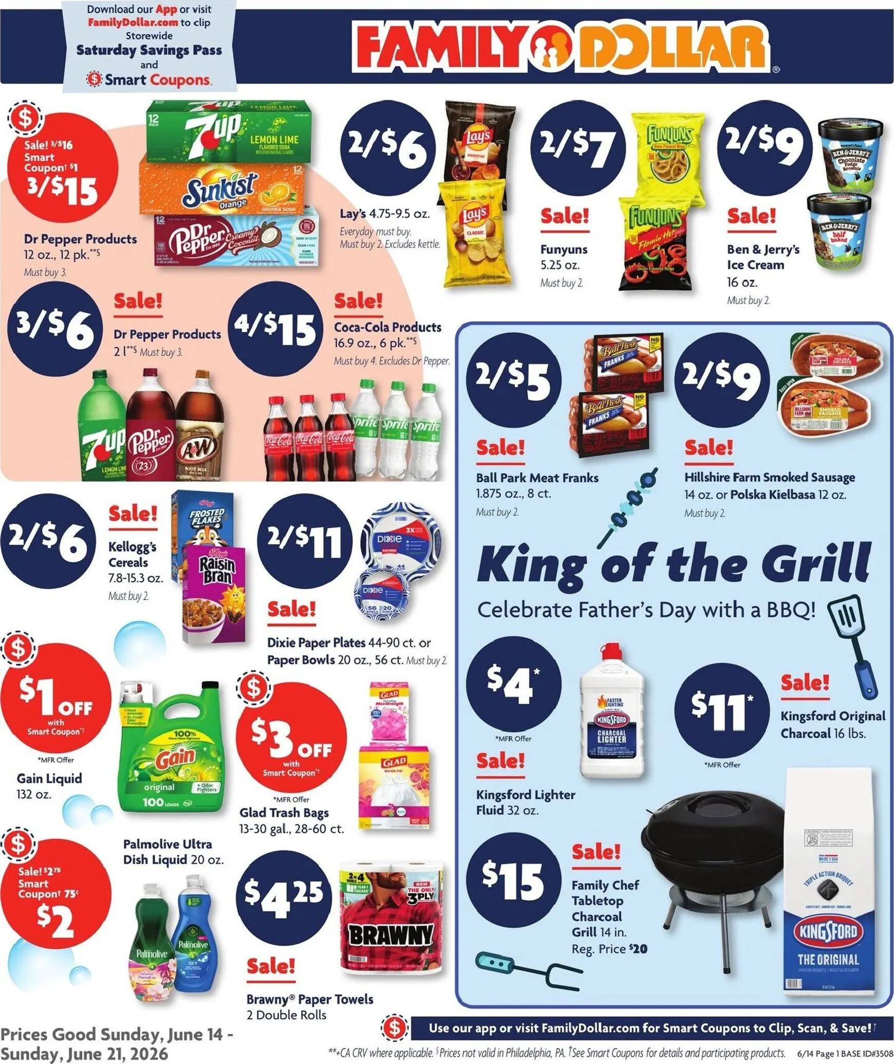 Weekly ad Current Family Dollar - King of the Grill leaflet valid from Sunday 06/14/2026 to Monday 06/22/2026 from June 14 to June 21 2026 - Page 1