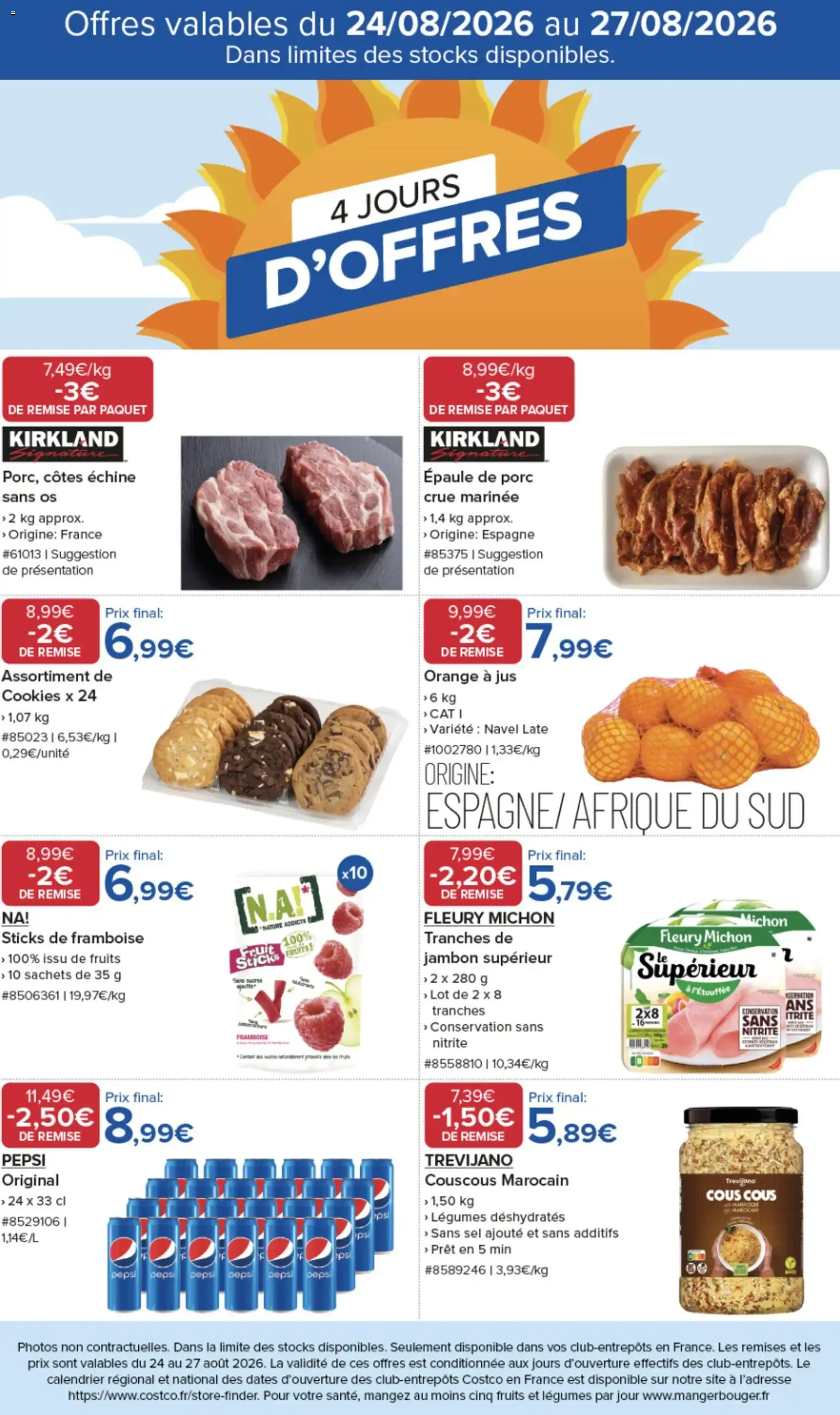 4 JOURS D'OFFRES - Offres valables du 24/08/2026 au 27/08/2026 du 24 août au 27 août 2026 - Catalogue page 1