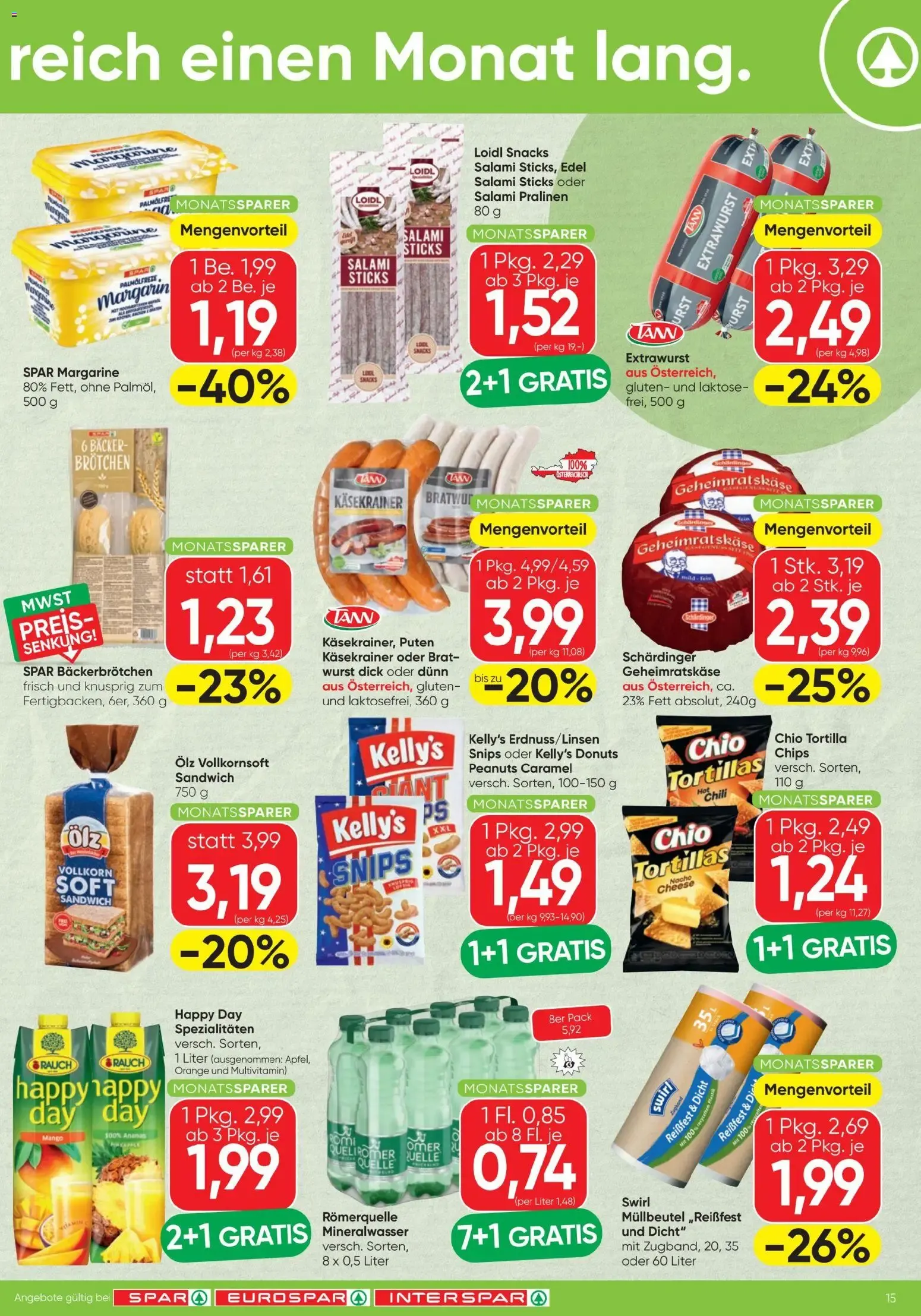 Spar - Flugblatt (06.08.2026) - Angebote und Prospekt von 6. August bis 12. August 2026 - Flugblätt seite 15